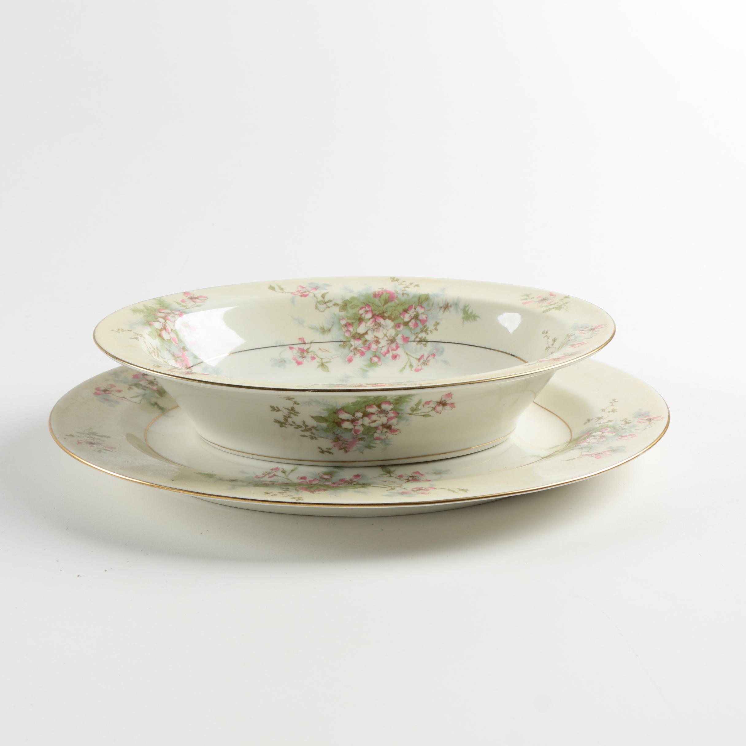 Vintage Theodore Haviland "Apple Blossom" Porcelain Tableware