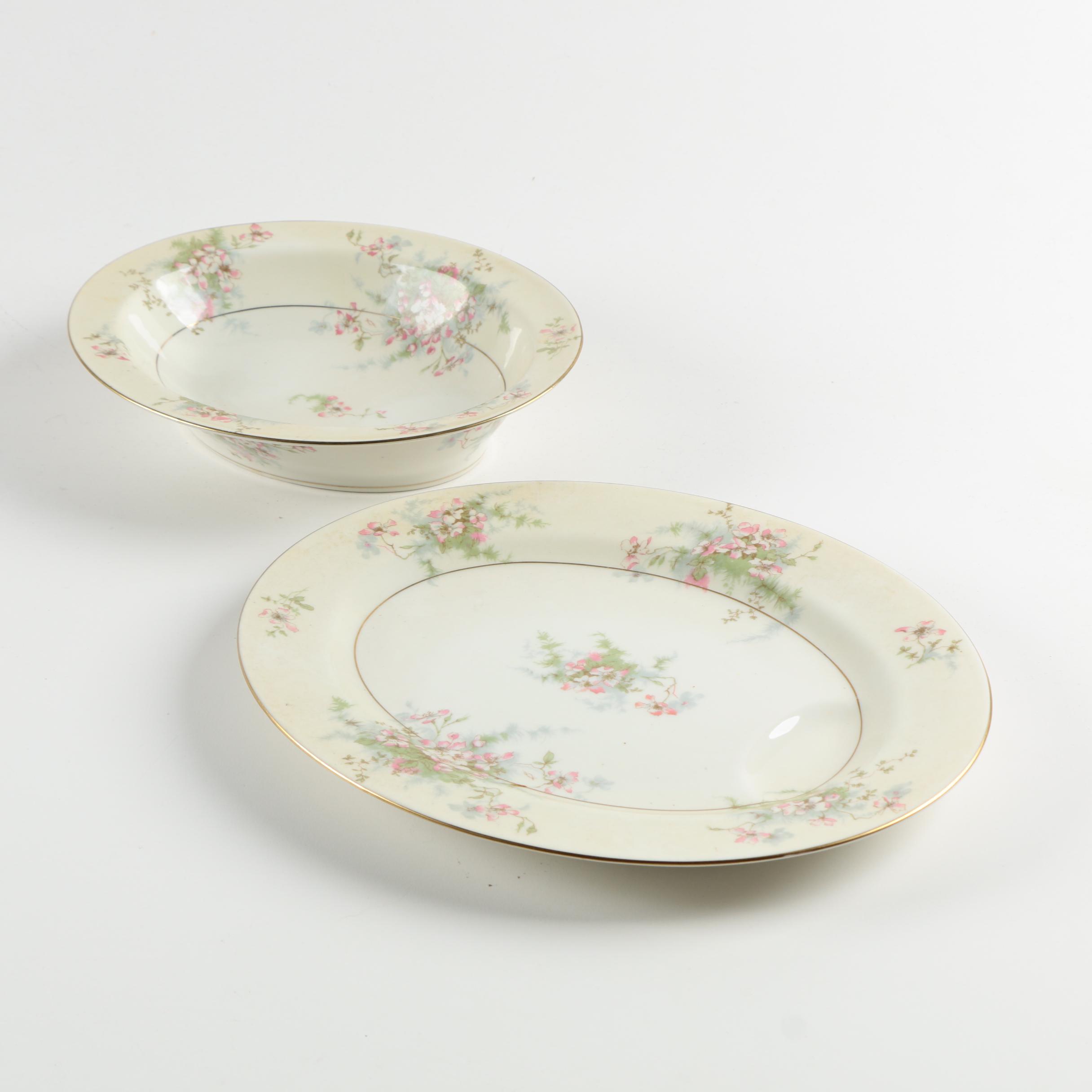 Vintage Theodore Haviland "Apple Blossom" Porcelain Tableware