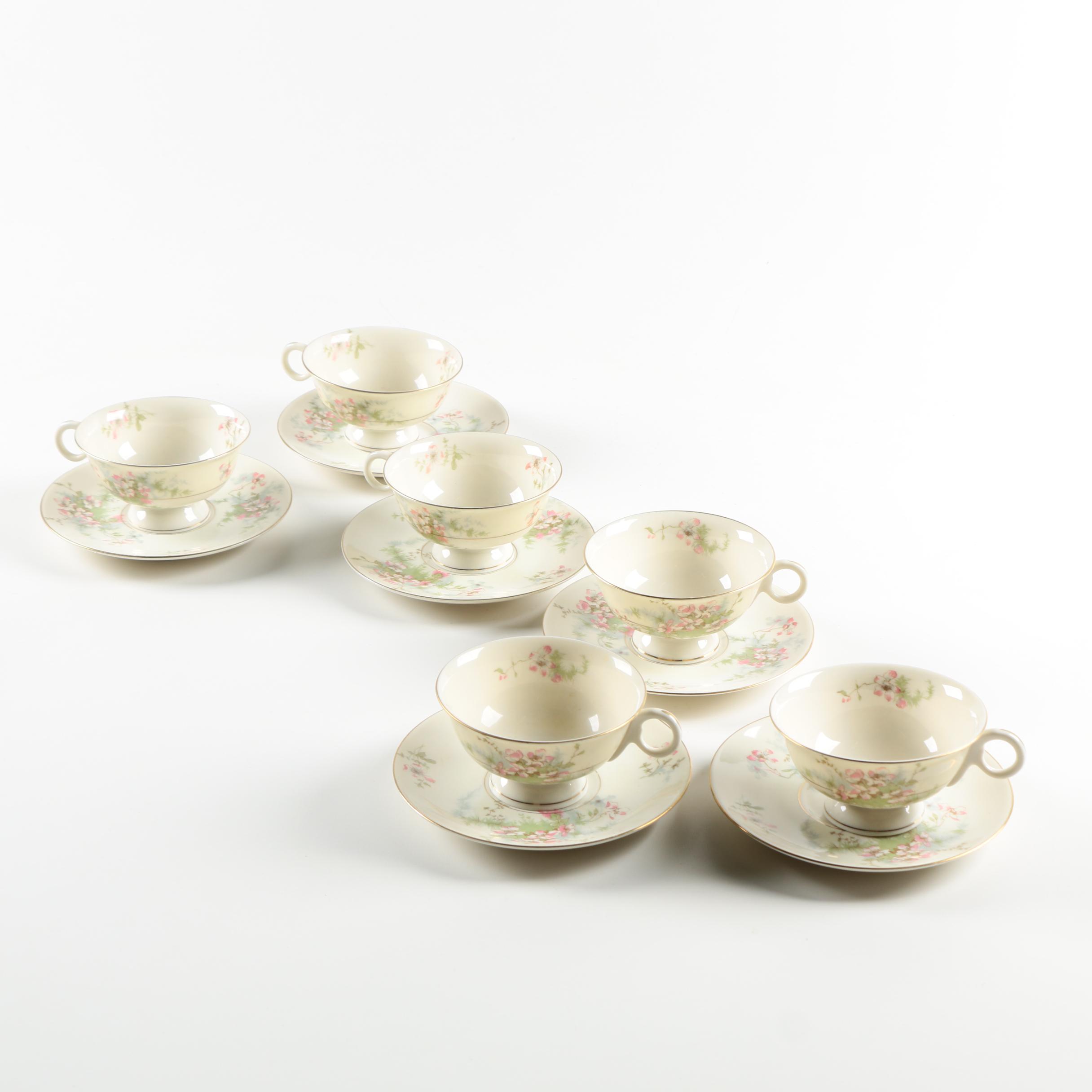 Vintage Theodore Haviland "Apple Blossom" Porcelain Tableware