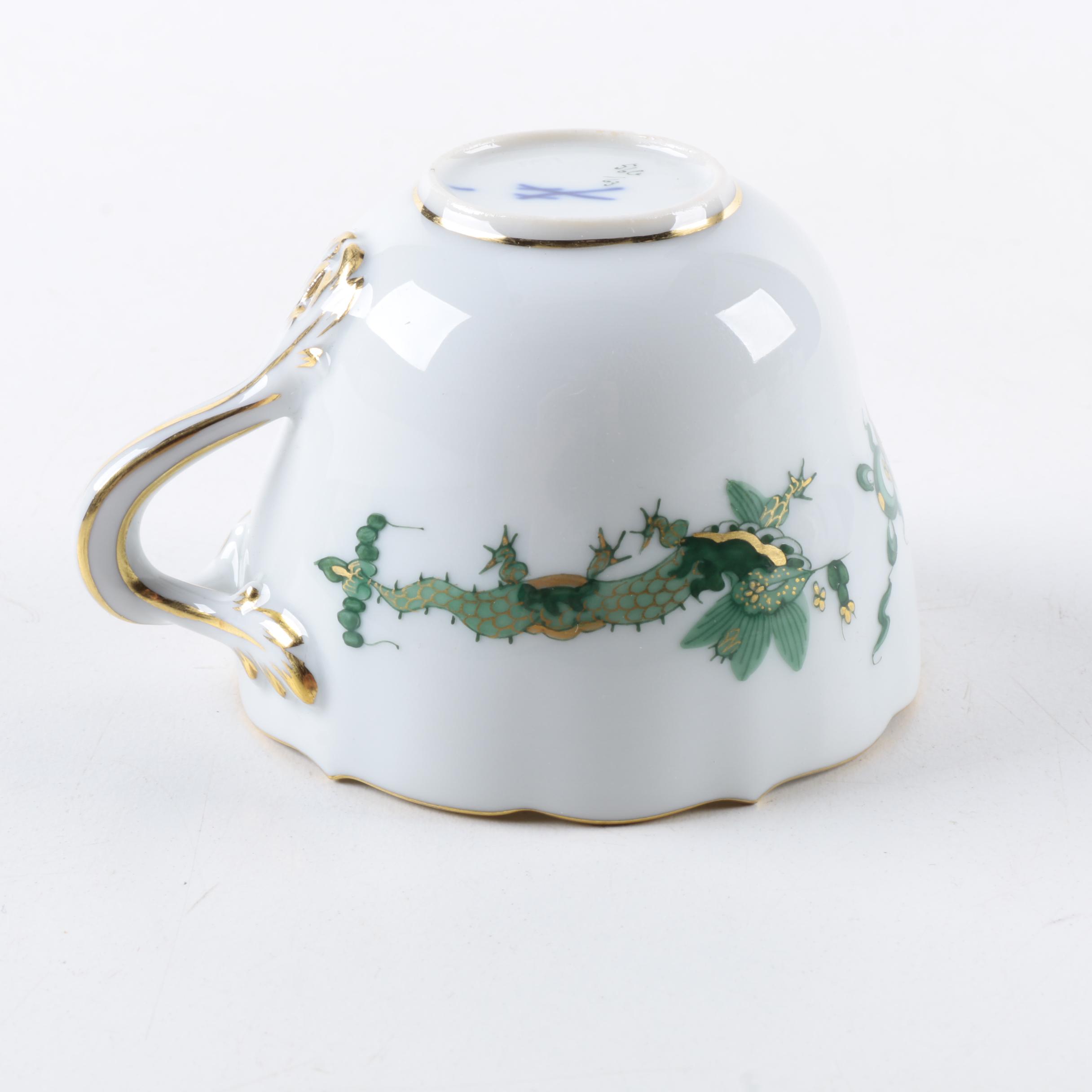 Meissen Porcelain Teacups and Saucers