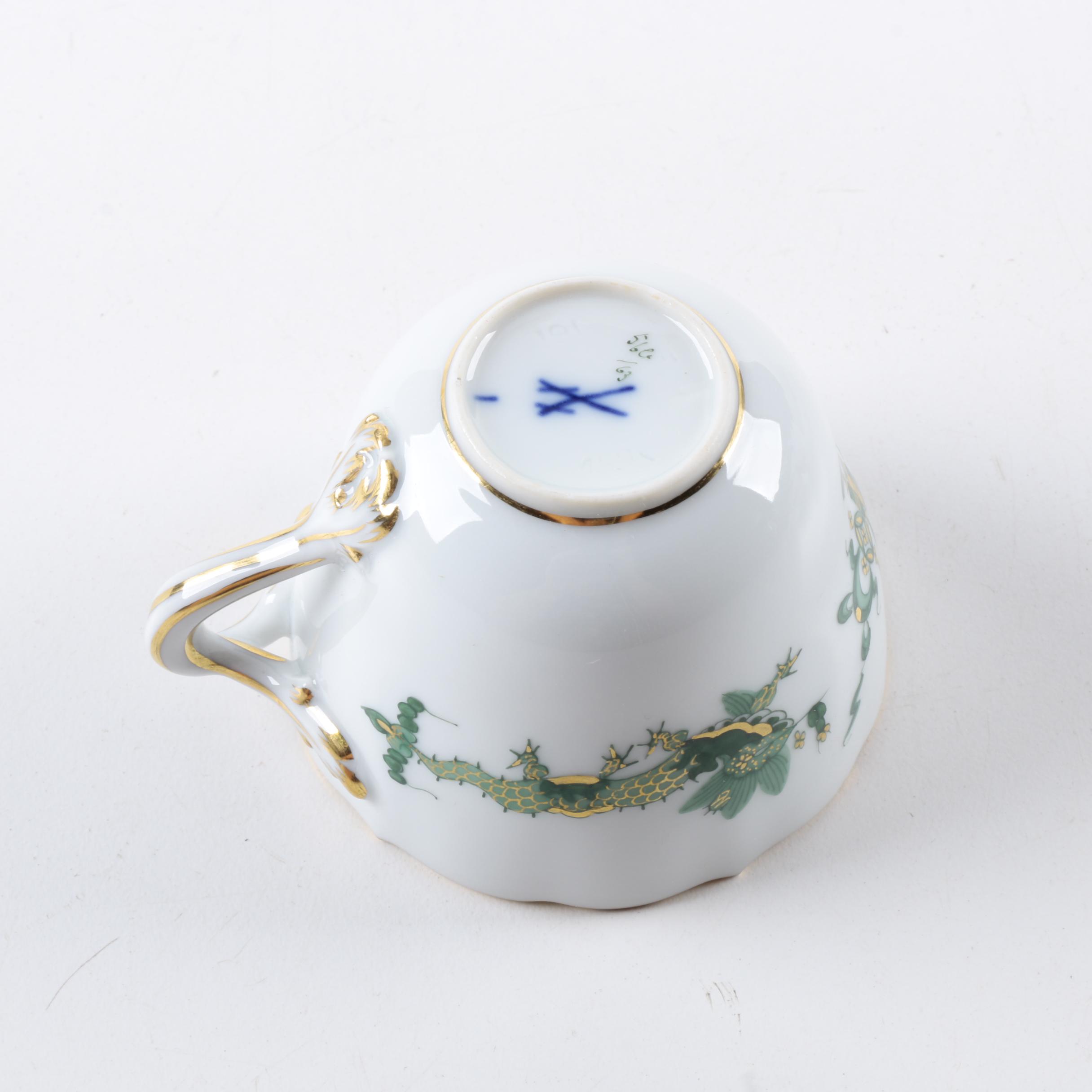Meissen Porcelain Teacups and Saucers
