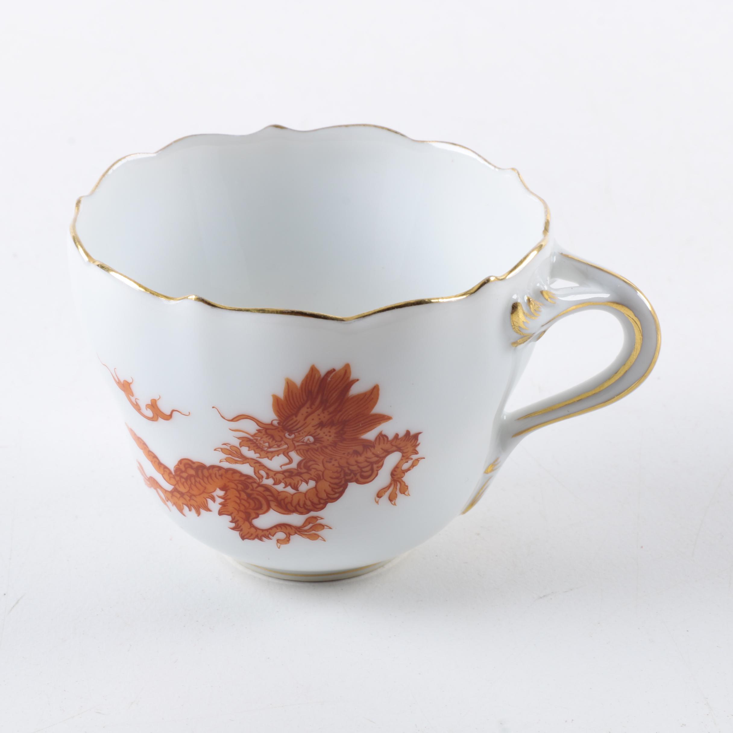 Meissen Porcelain Teacups and Saucers