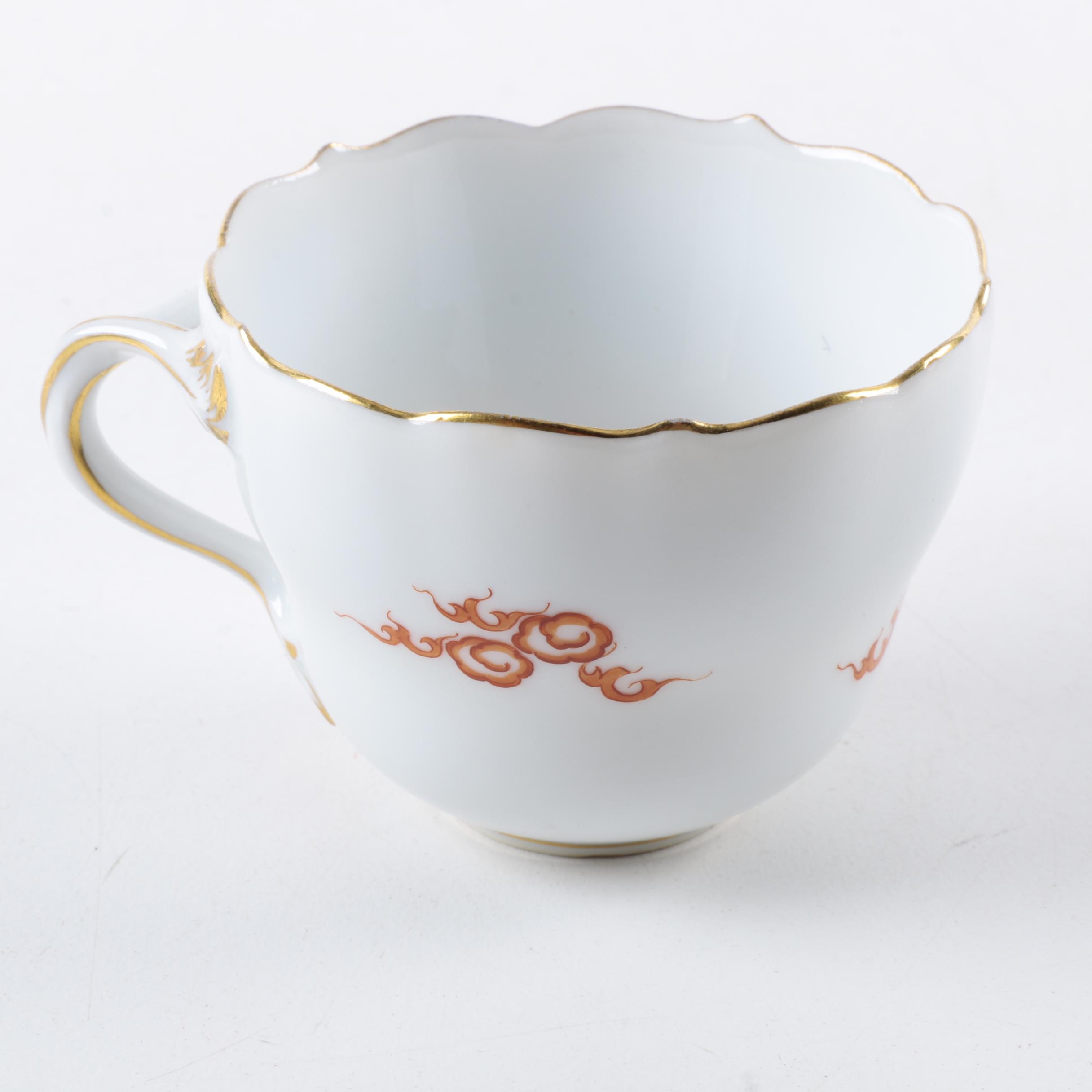 Meissen Porcelain Teacups and Saucers