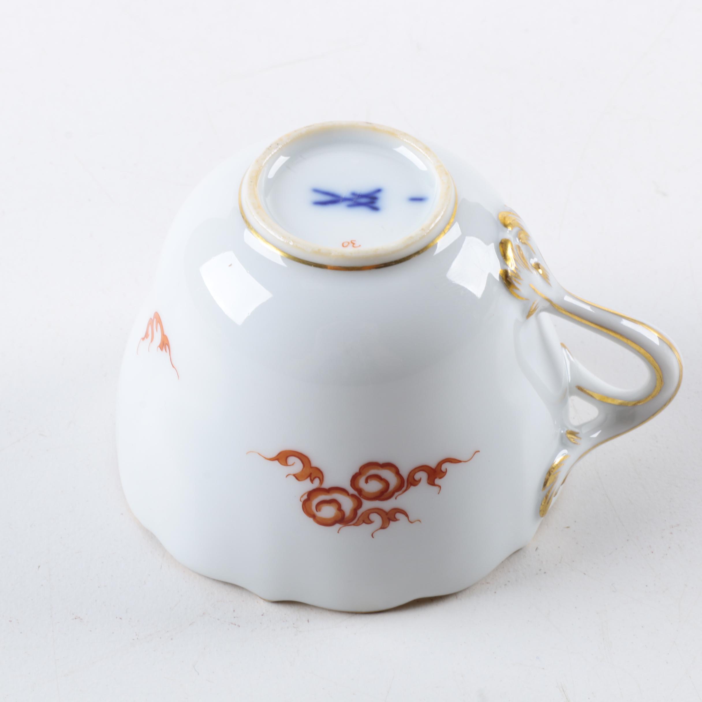 Meissen Porcelain Teacups and Saucers