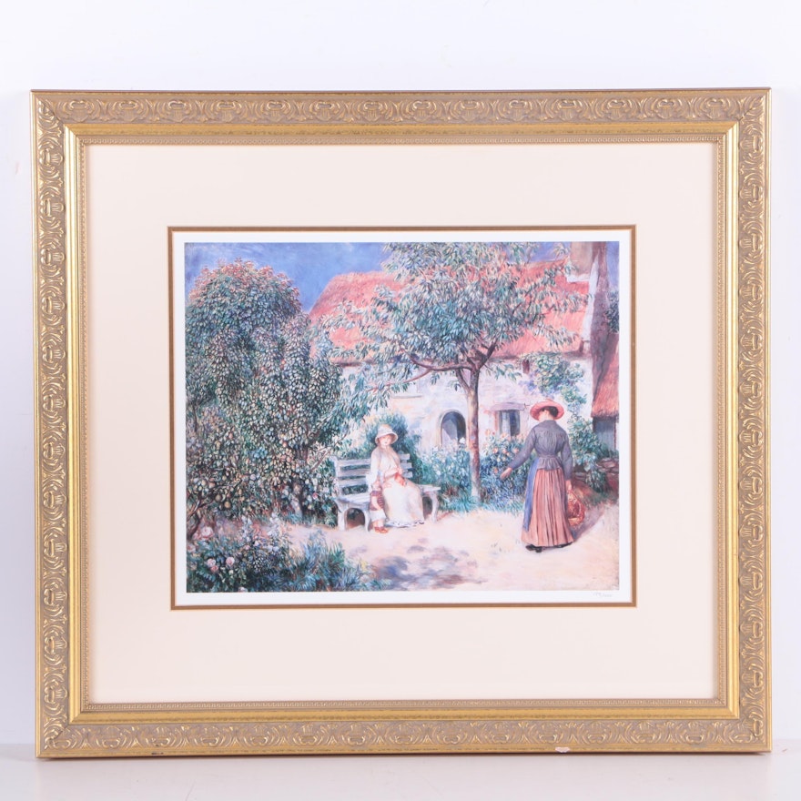 Limited Edition Offset Lithograph After Renoir's "Garden Scene in Brittany"