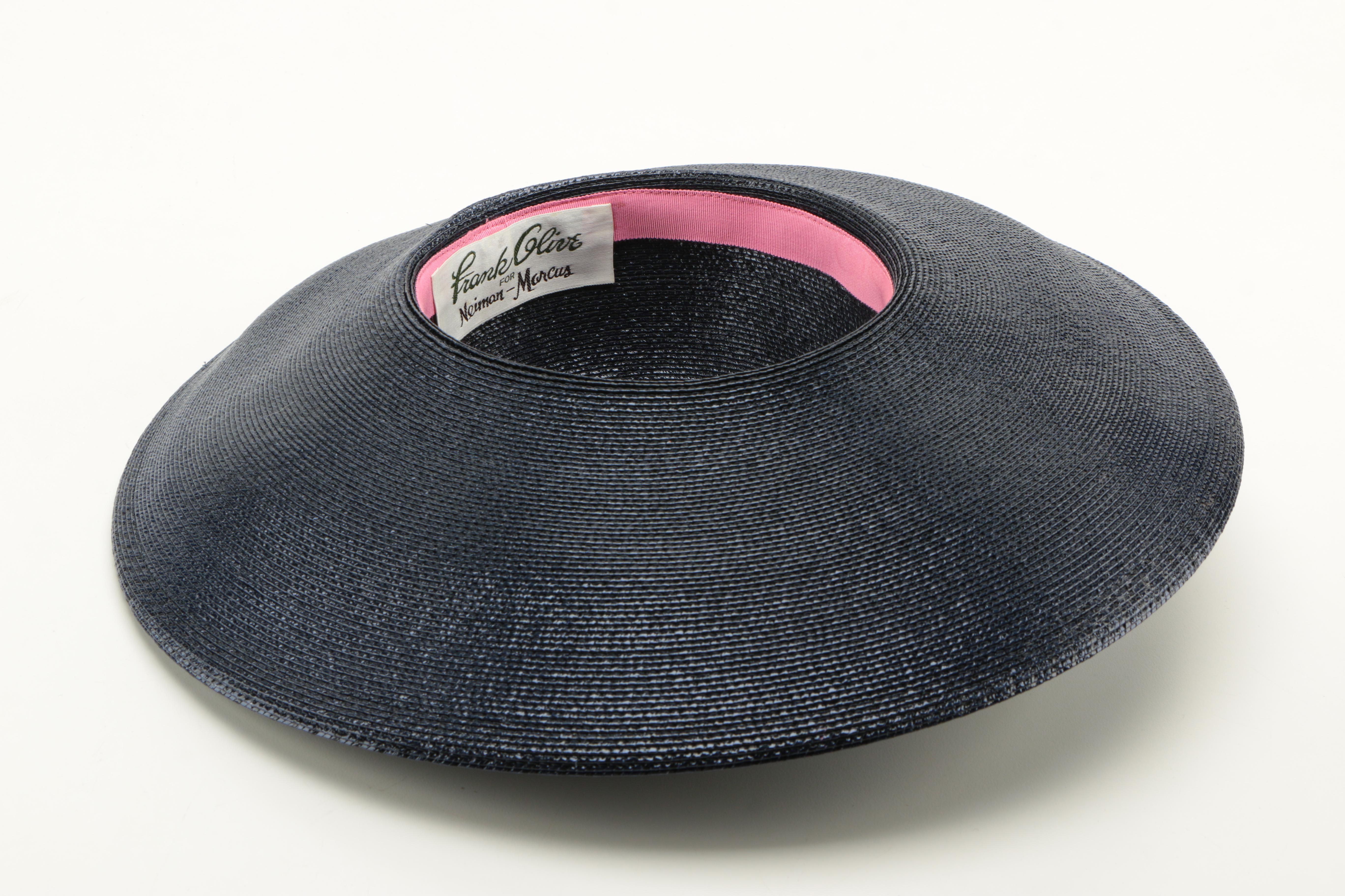 Navy Blue Sunhat by Frank Olive for Neiman-Marcus