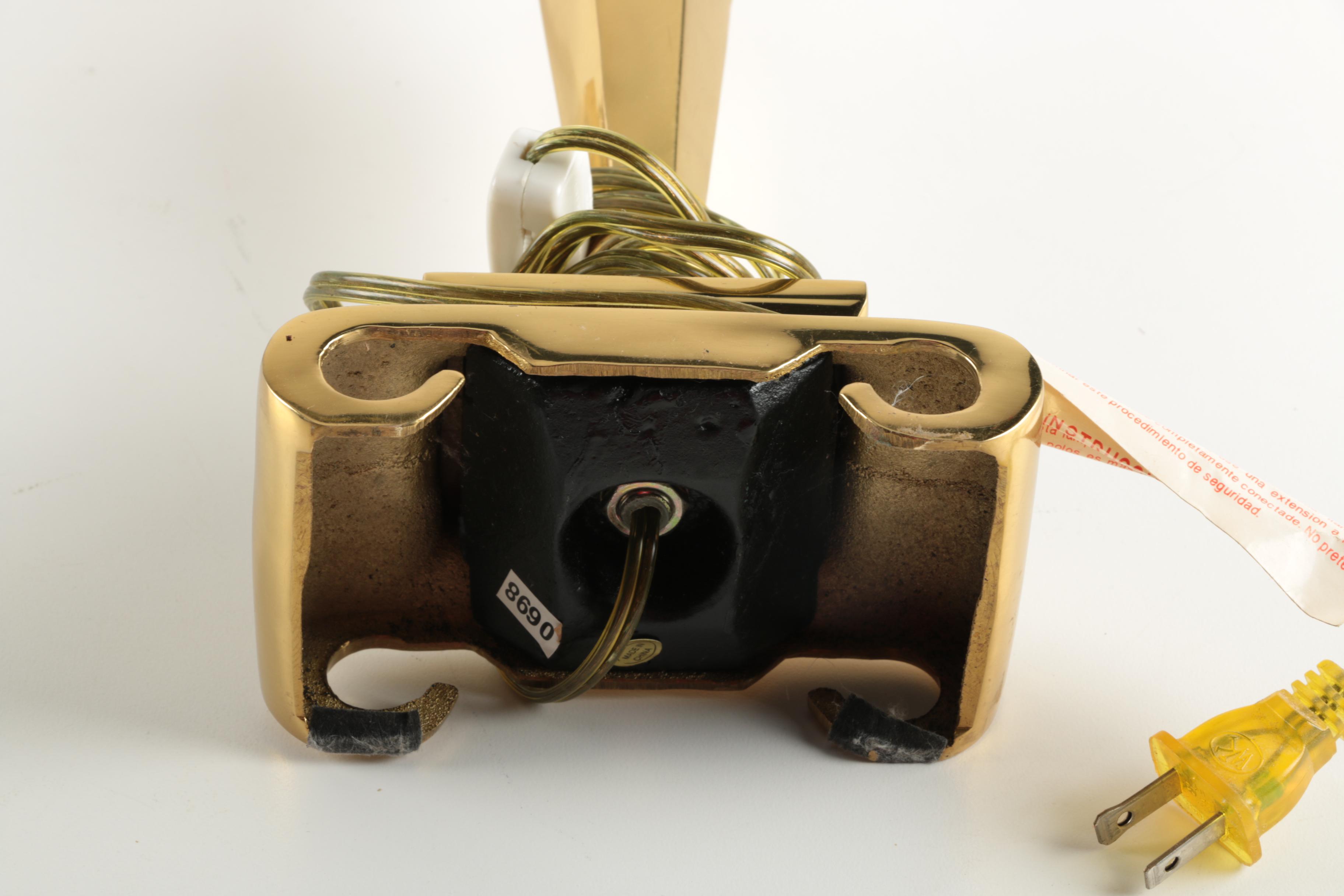 Brass and Crystal Torchette Lamps