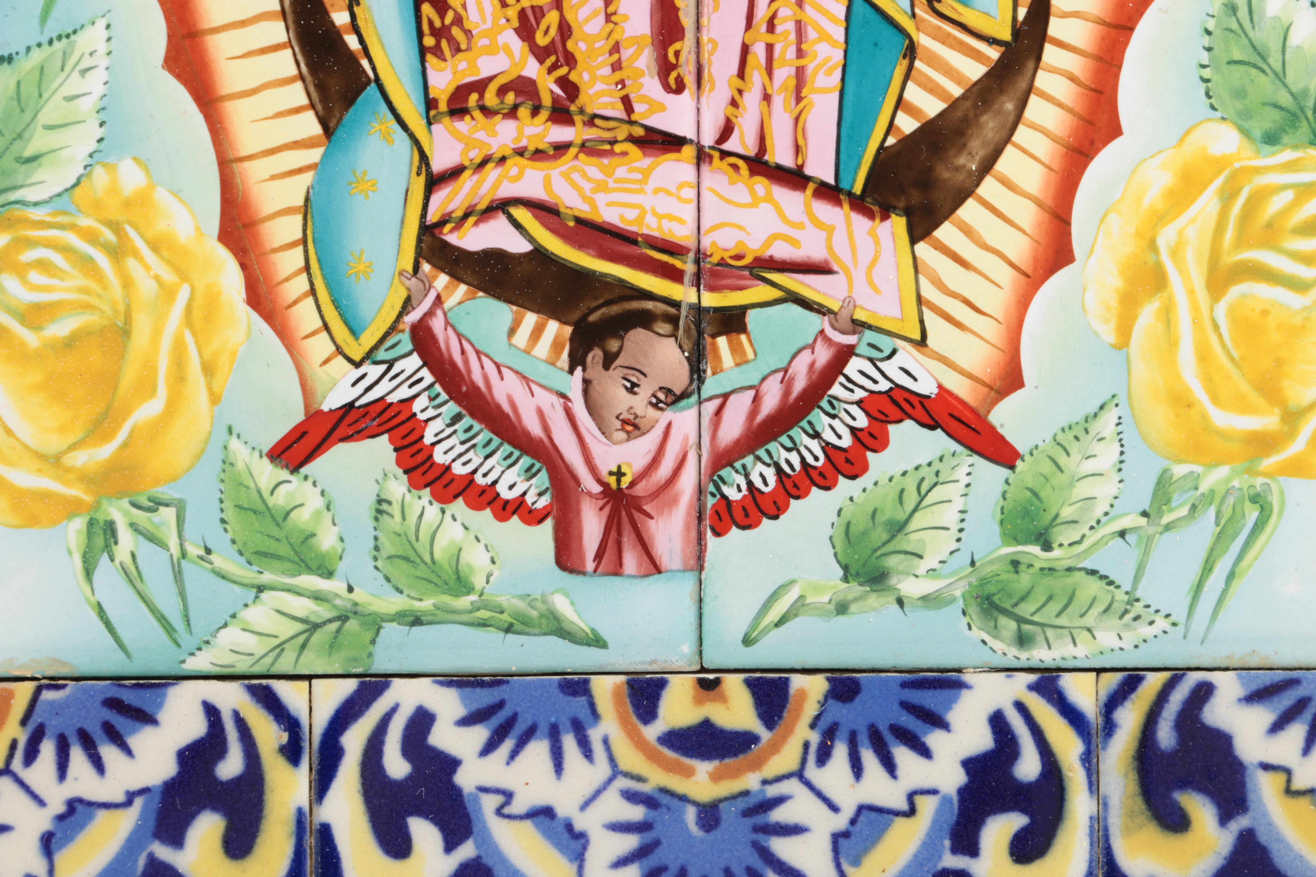 "Our Lady of Guadalupe" Tile Mural Wall Hanging