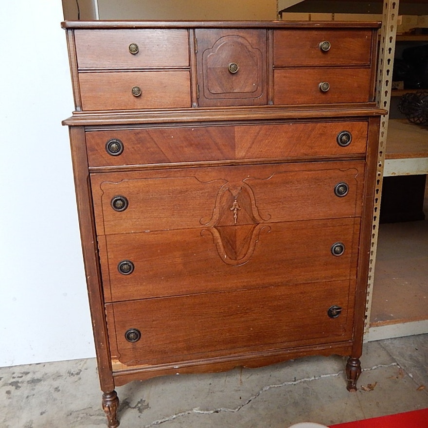 Vintage Depression Era Walnut Dresser