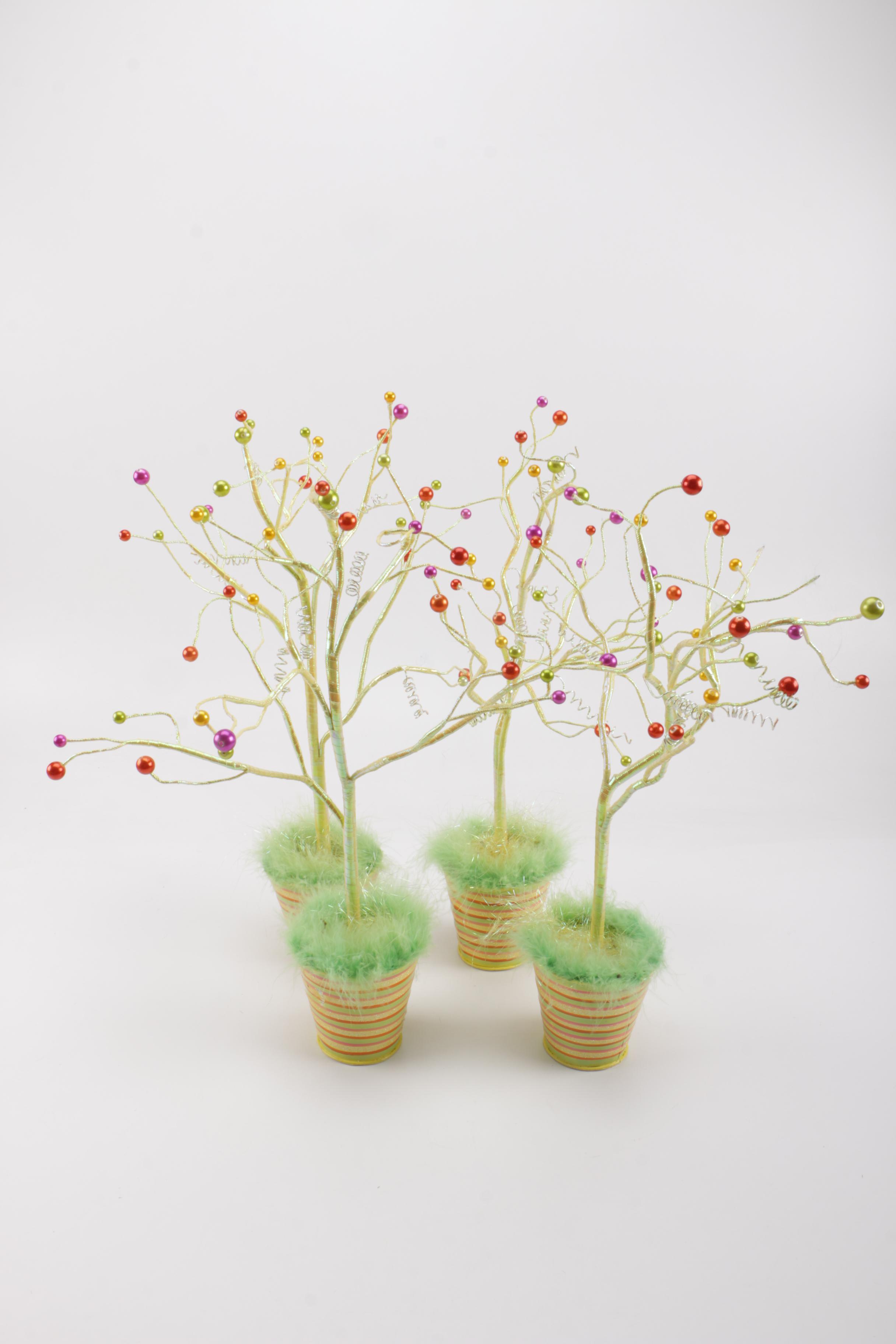 Department 56 Decorative Pots with Seasonal Faux Plant Decor