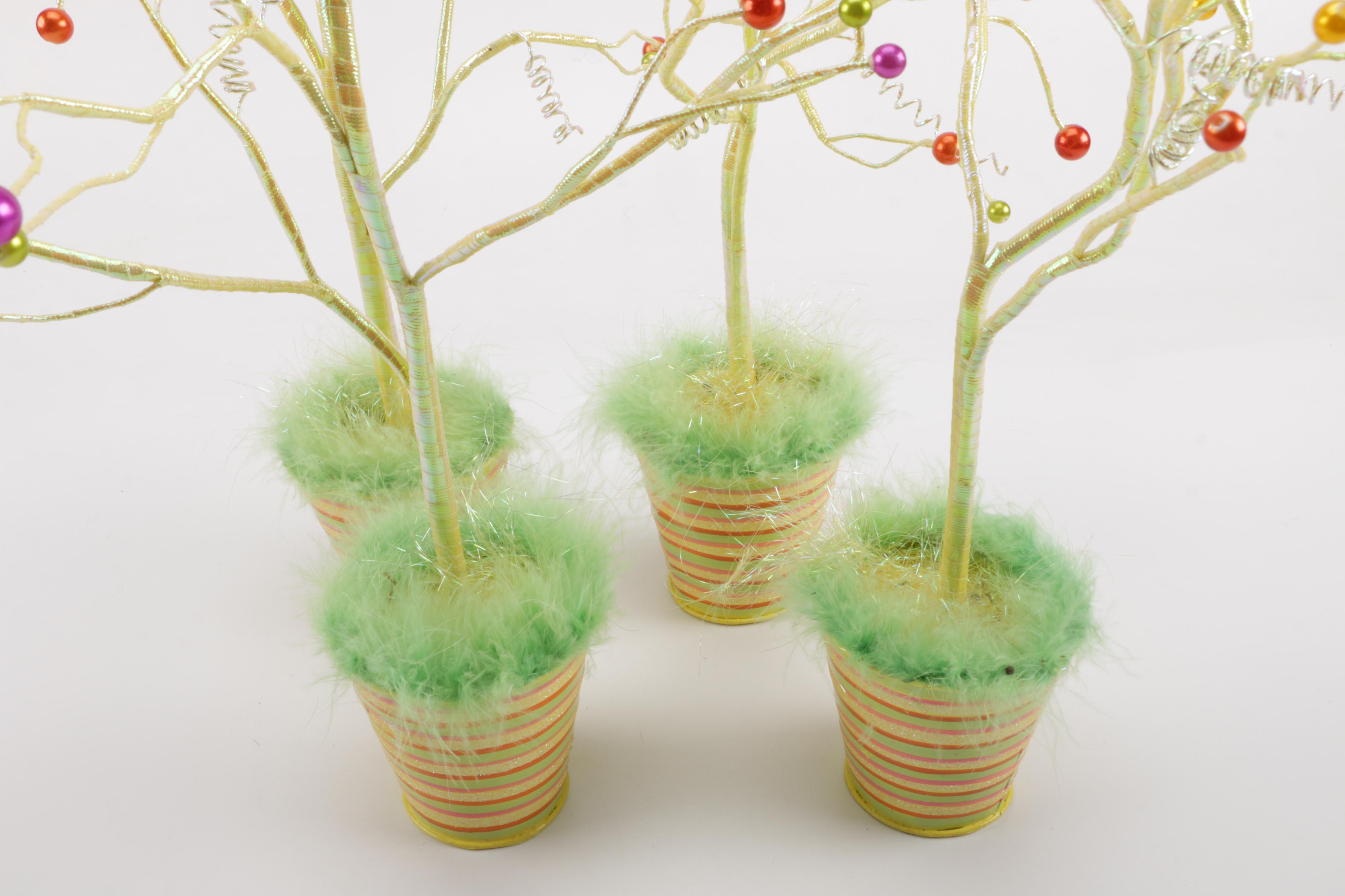 Department 56 Decorative Pots with Seasonal Faux Plant Decor