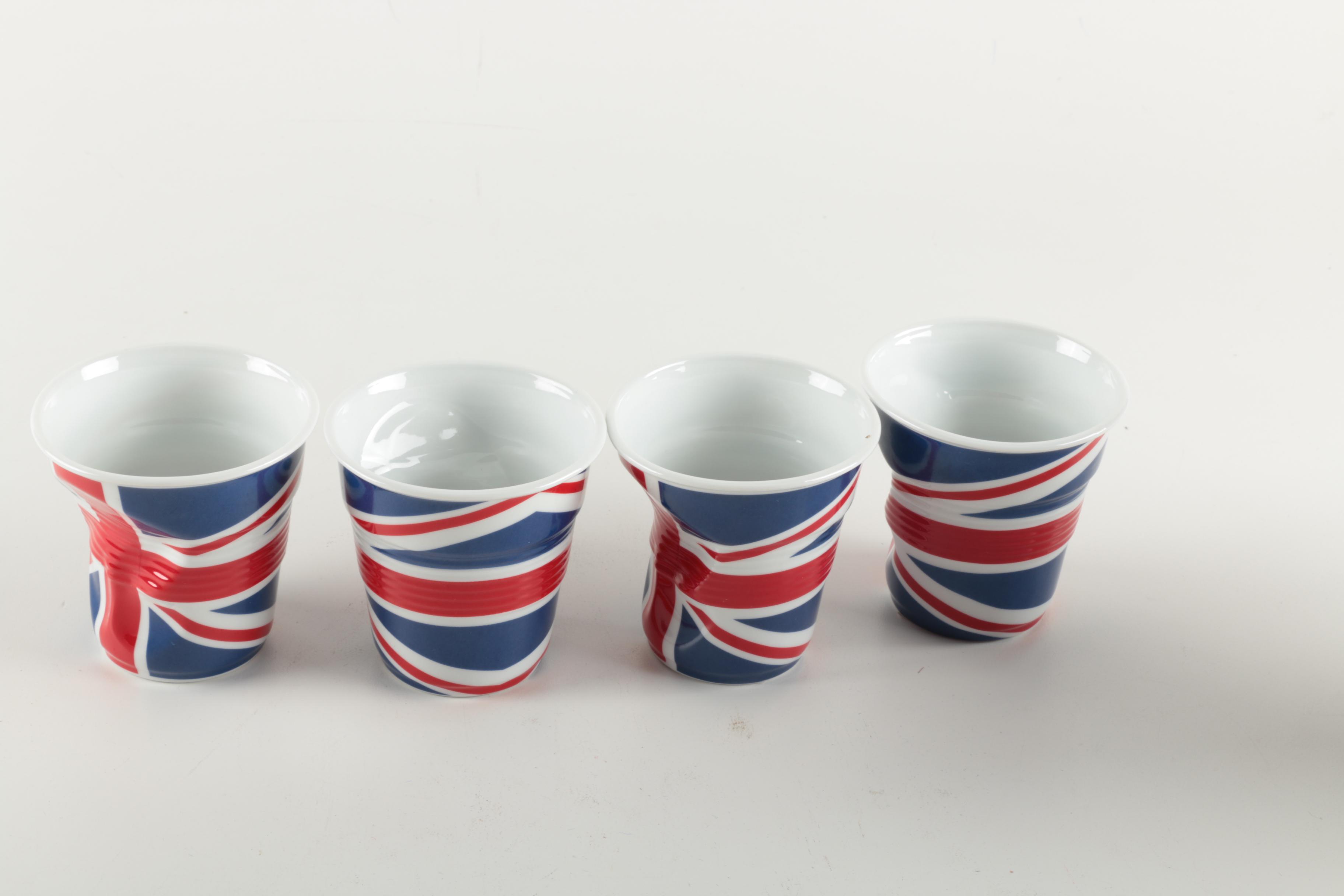 British Flag Themed Crumpled Ceramic Cups by Revol