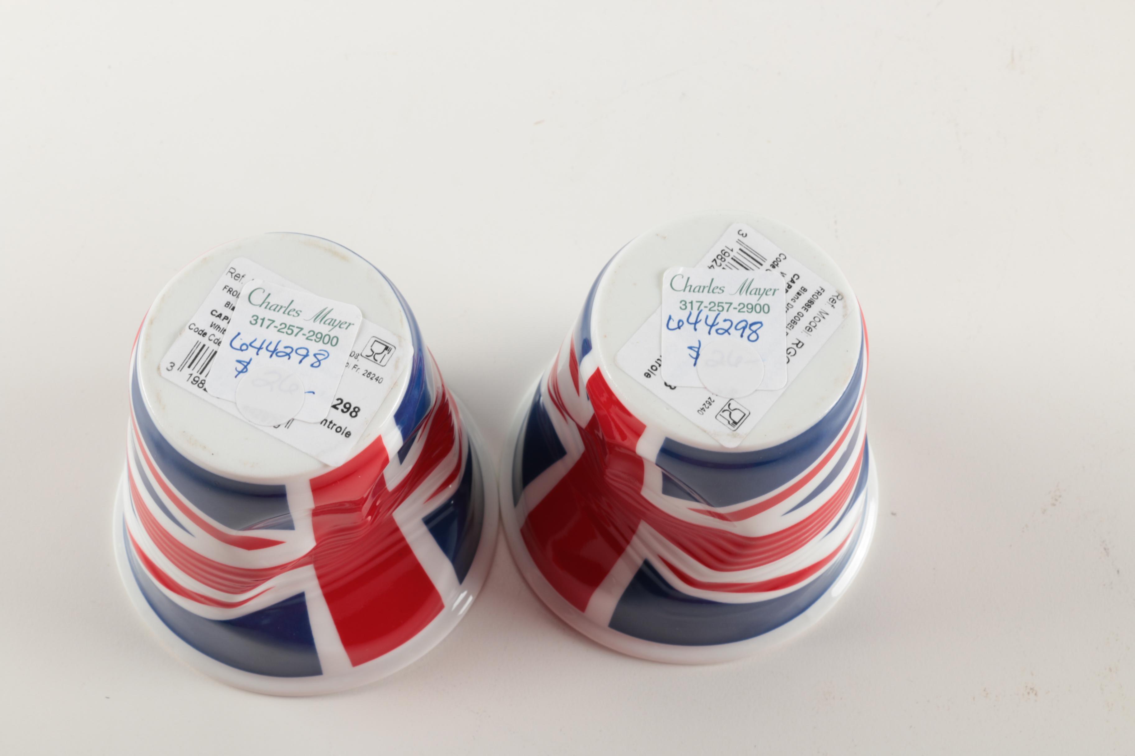 British Flag Themed Crumpled Ceramic Cups by Revol