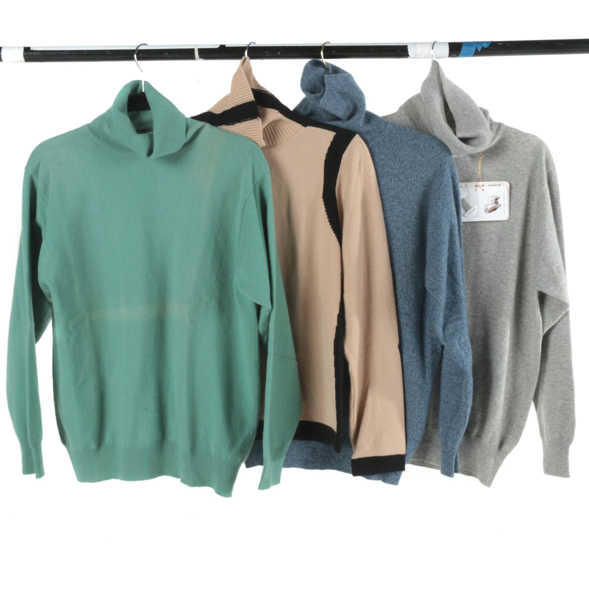 Pearls & Cashmere and Frisson Cashmere Women's Turtleneck Sweaters