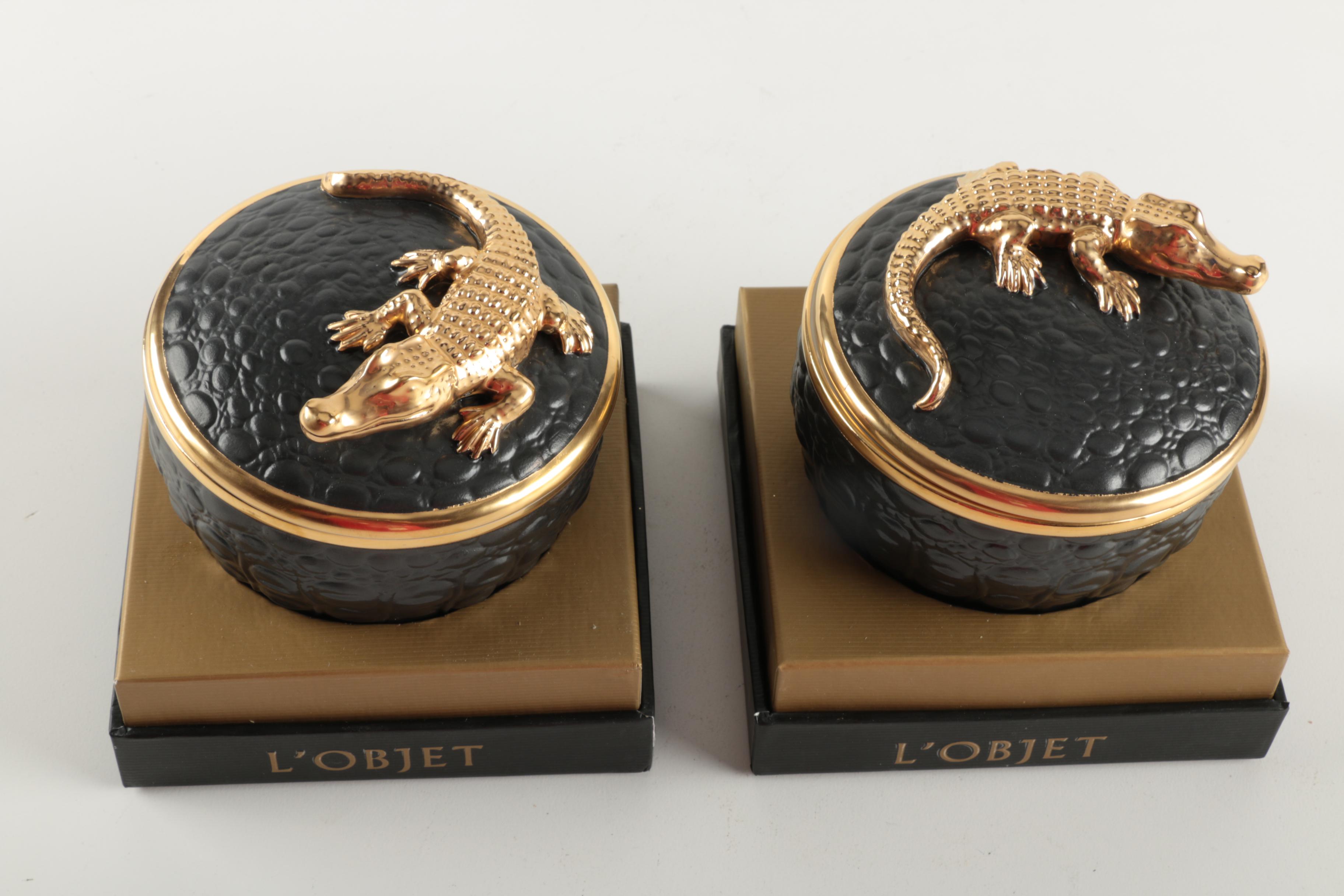 Pair of L'Objet Ornate Candles