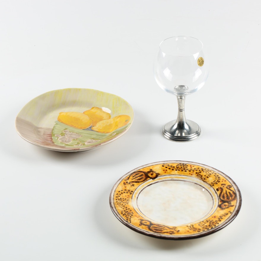 Italian Arte Italica Serveware with Vietri Plate