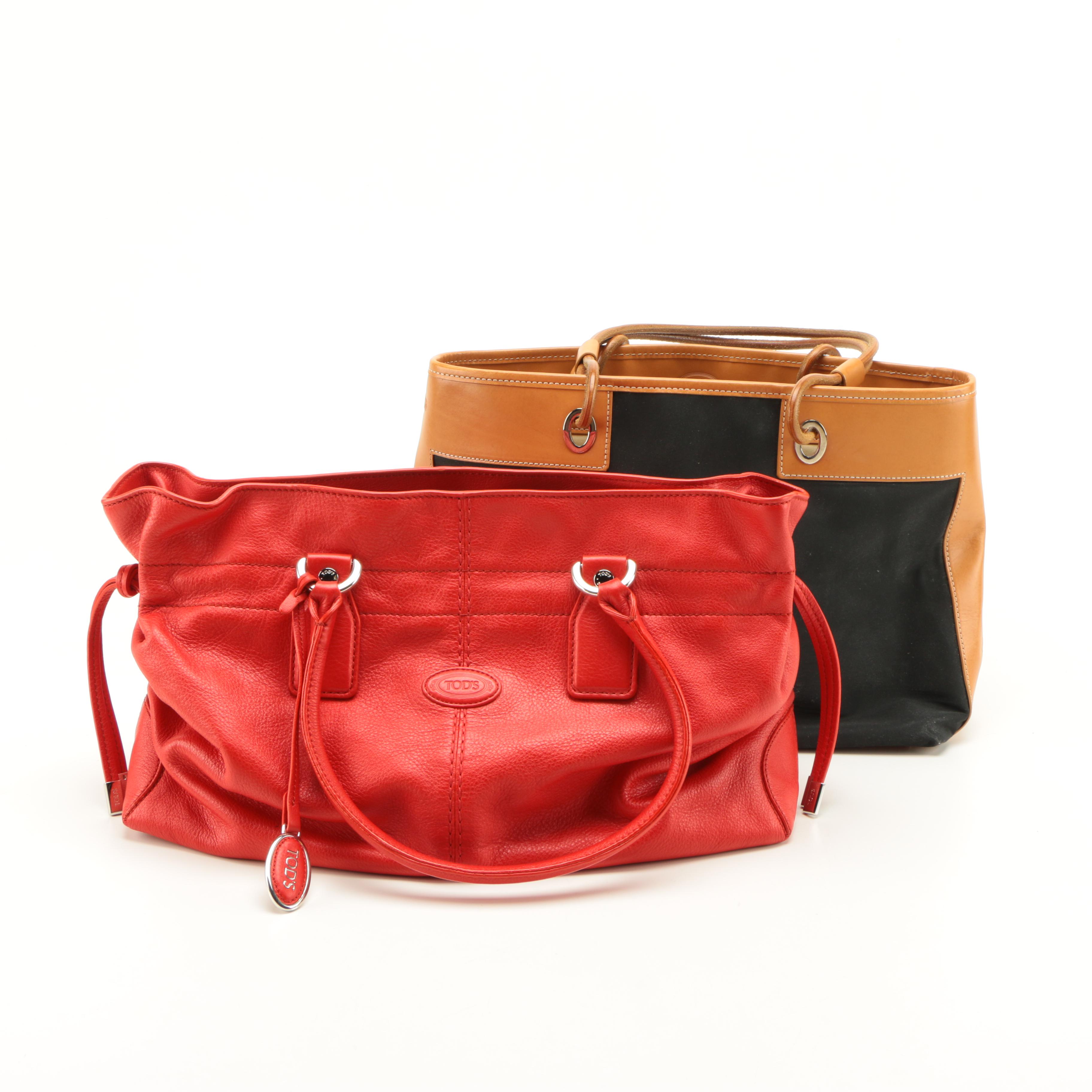 Tod's Leather and Canvas Tote Bags