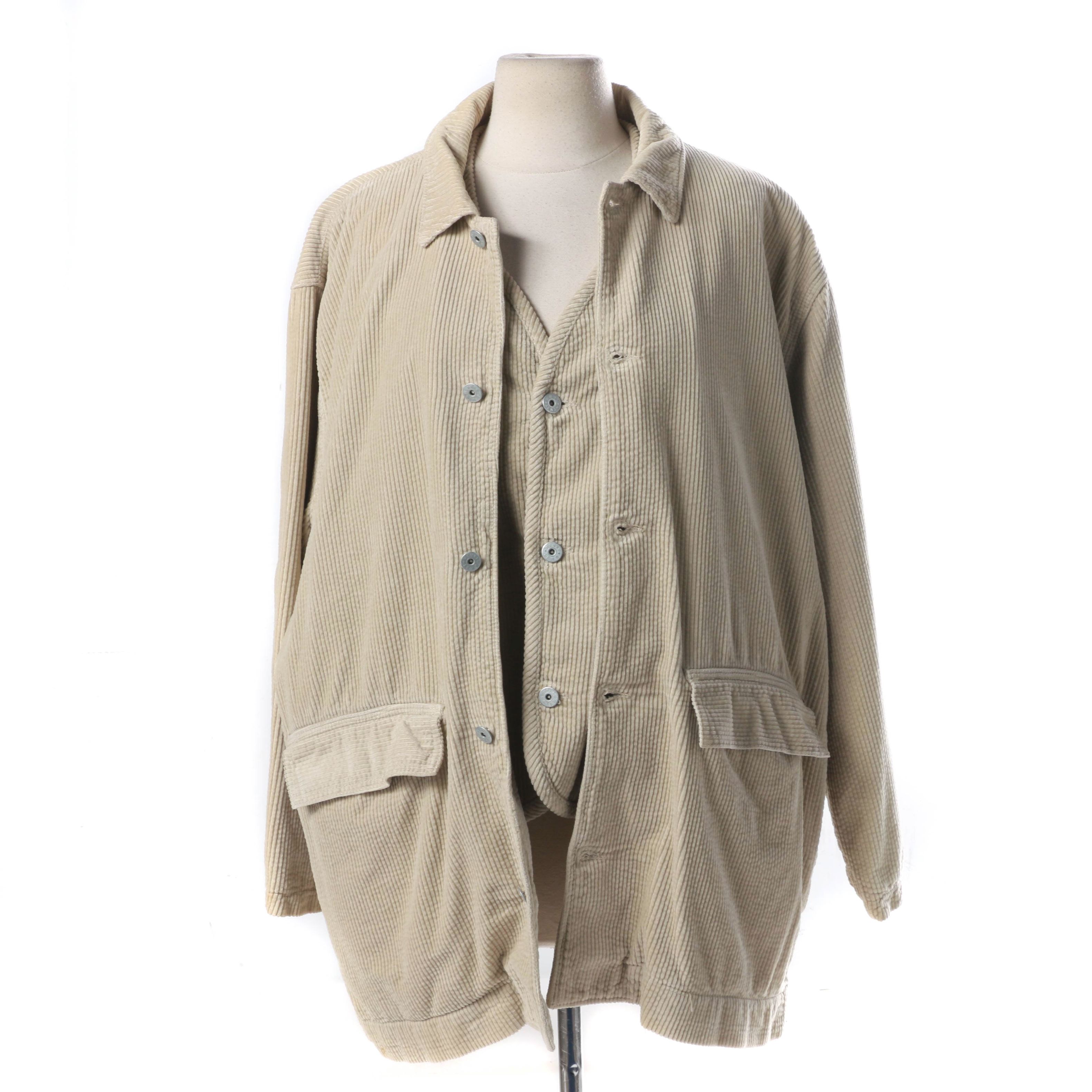 Color System Corduroy Vest and Jacket