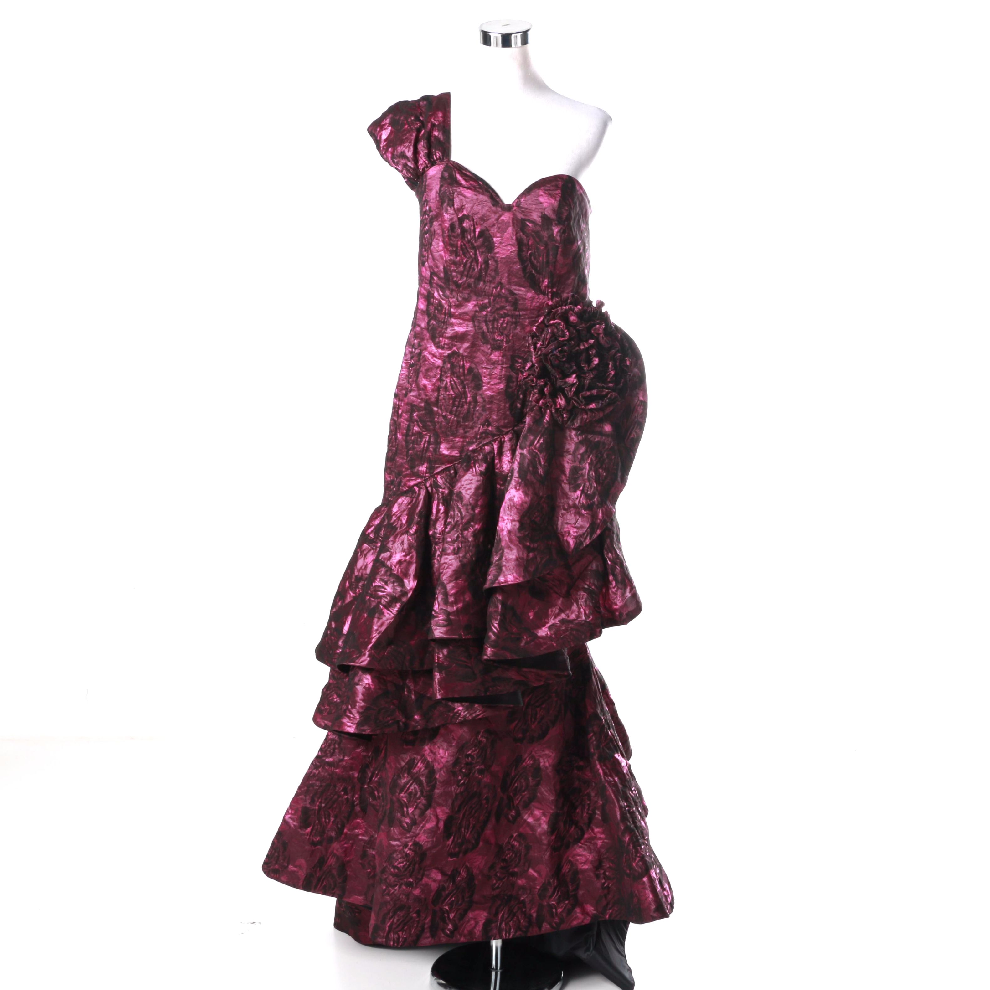 One Shoulder Formal Ruffle Gown