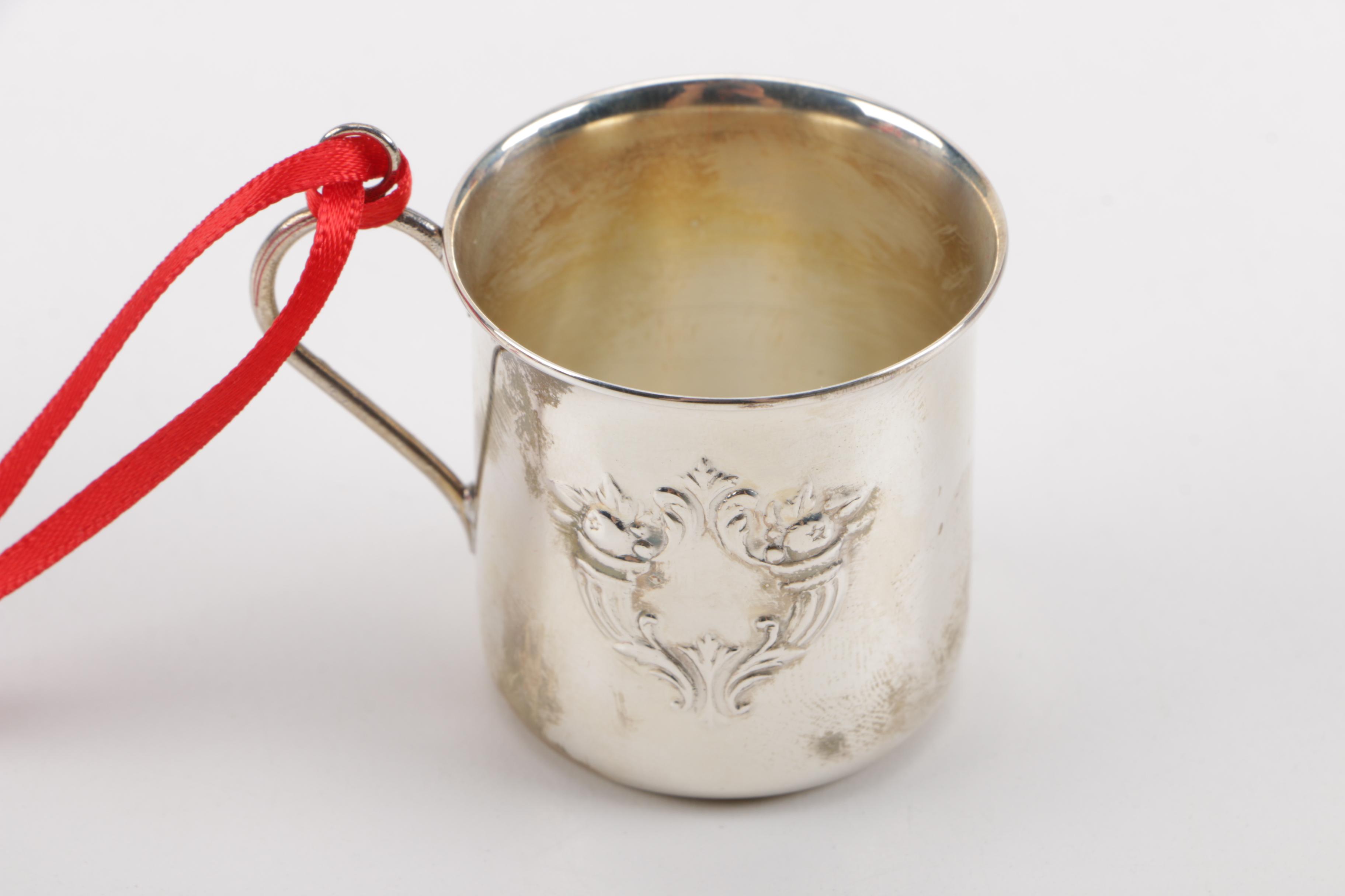 Reed & Barton Sterling Silver Annual Baby Cup Christmas Ornaments