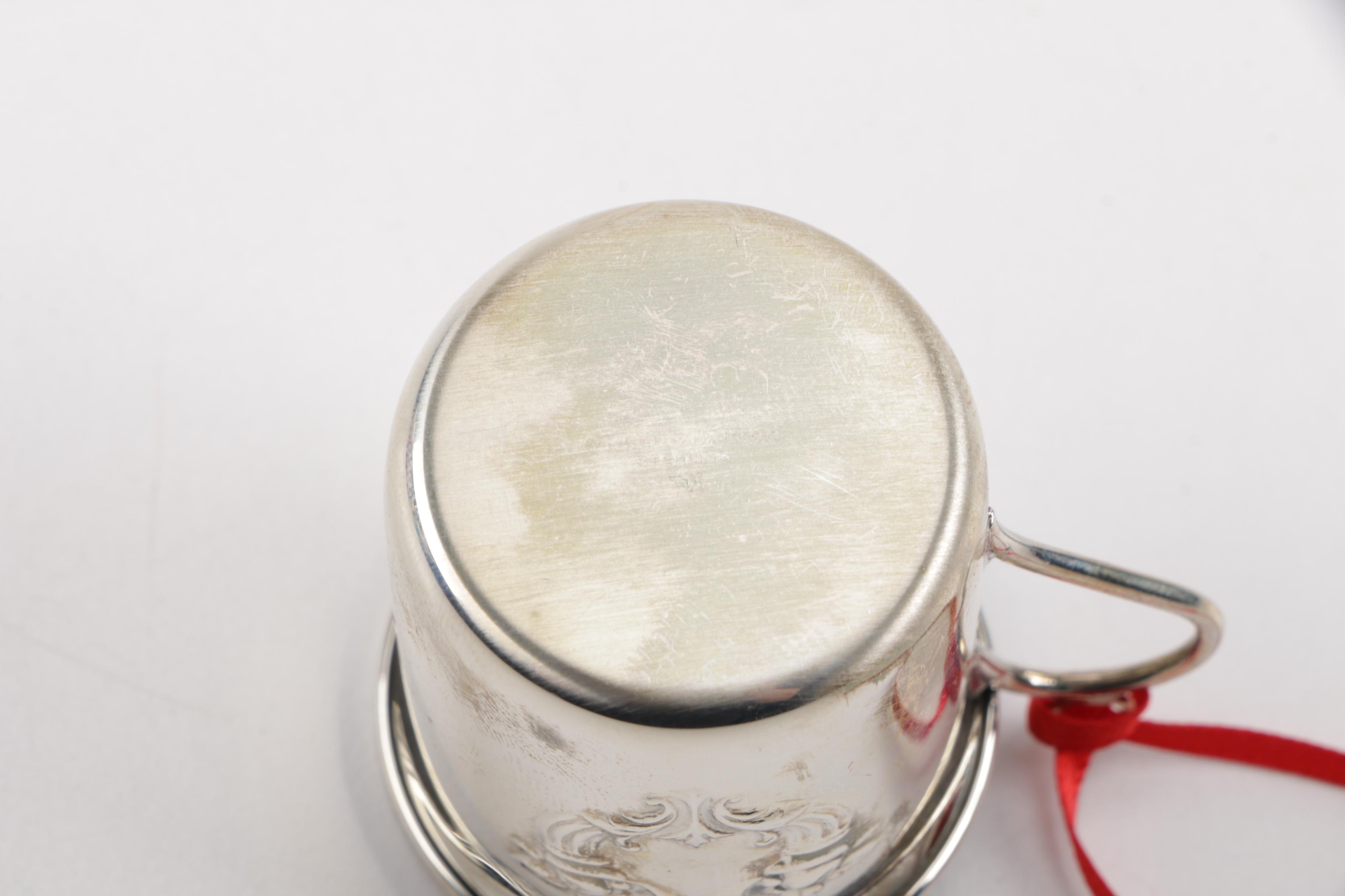 Reed & Barton Sterling Silver Annual Baby Cup Christmas Ornaments