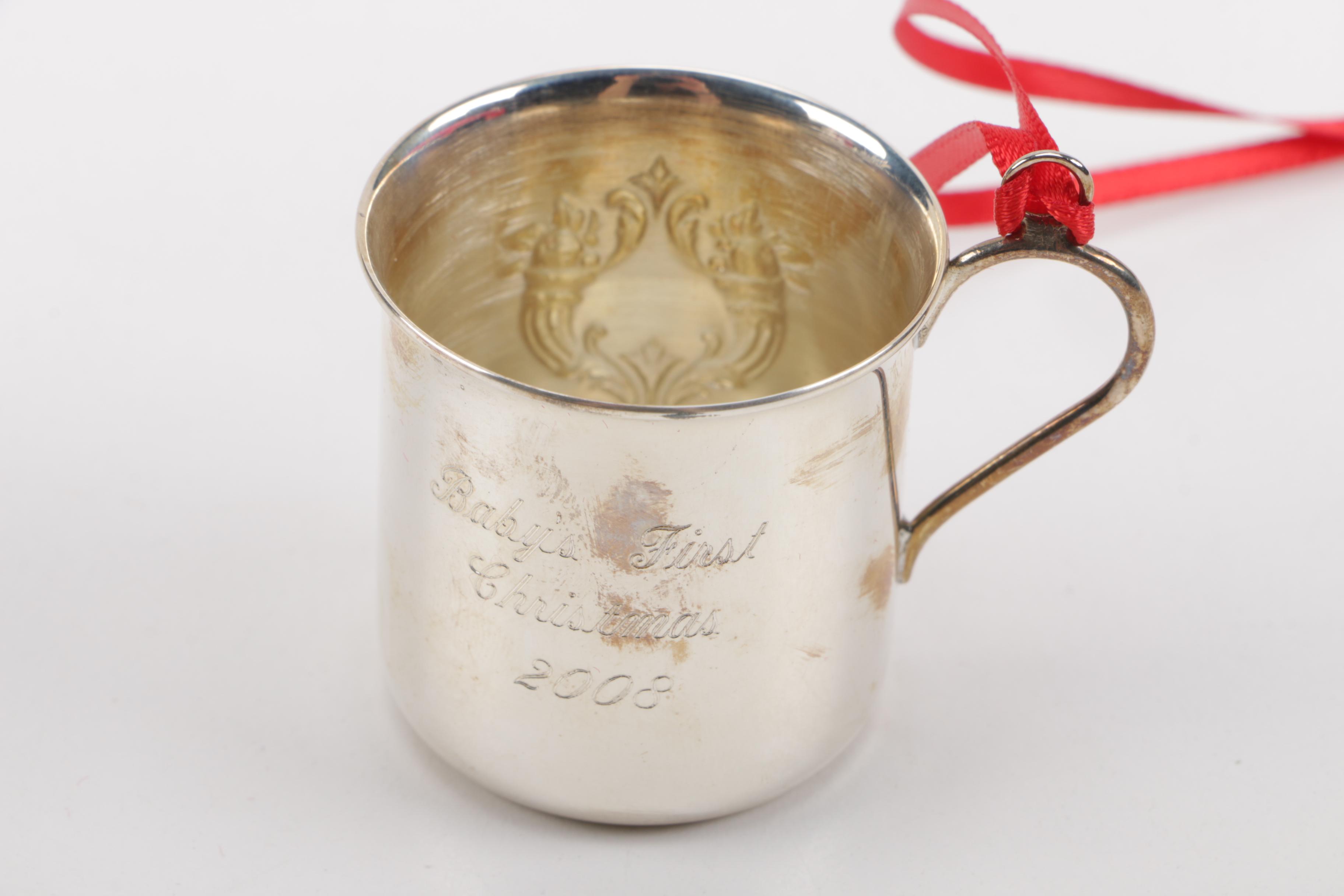 Reed & Barton Sterling Silver Annual Baby Cup Christmas Ornaments