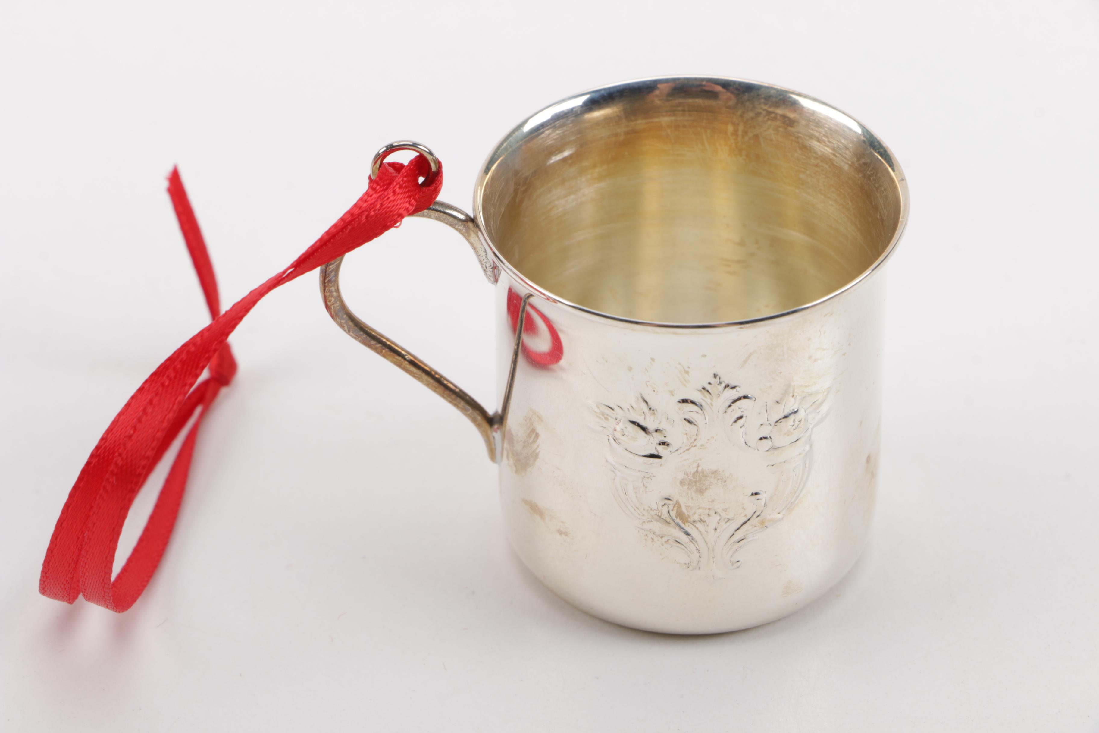 Reed & Barton Sterling Silver Annual Baby Cup Christmas Ornaments