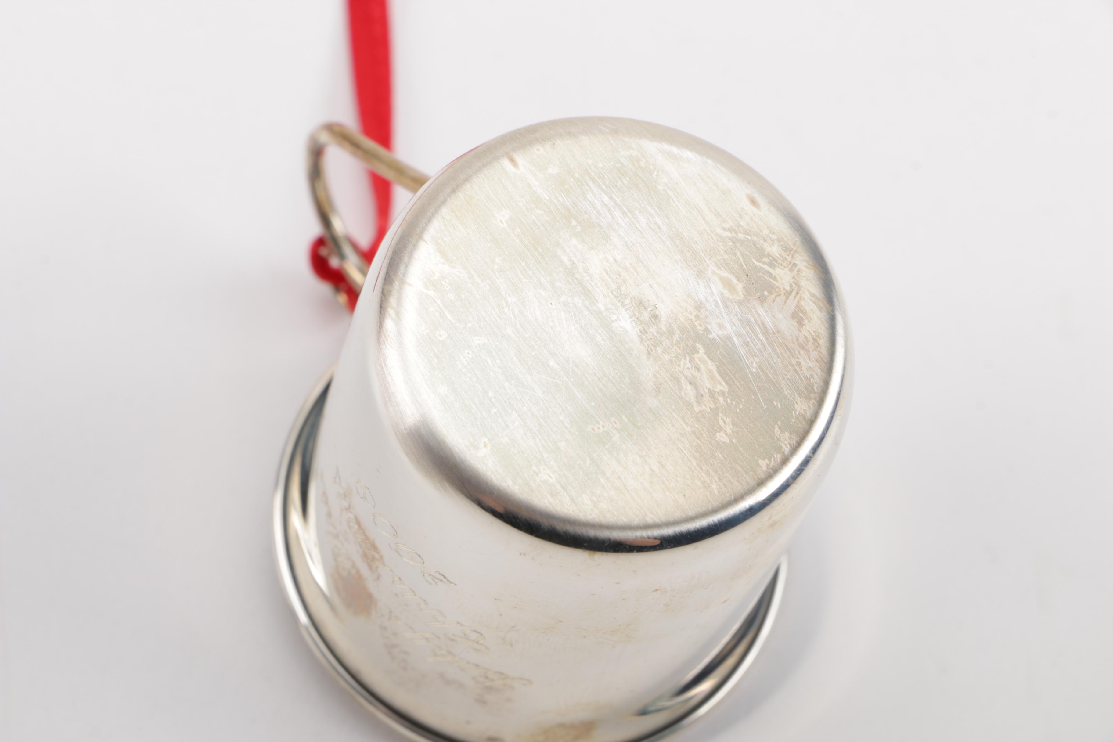 Reed & Barton Sterling Silver Annual Baby Cup Christmas Ornaments