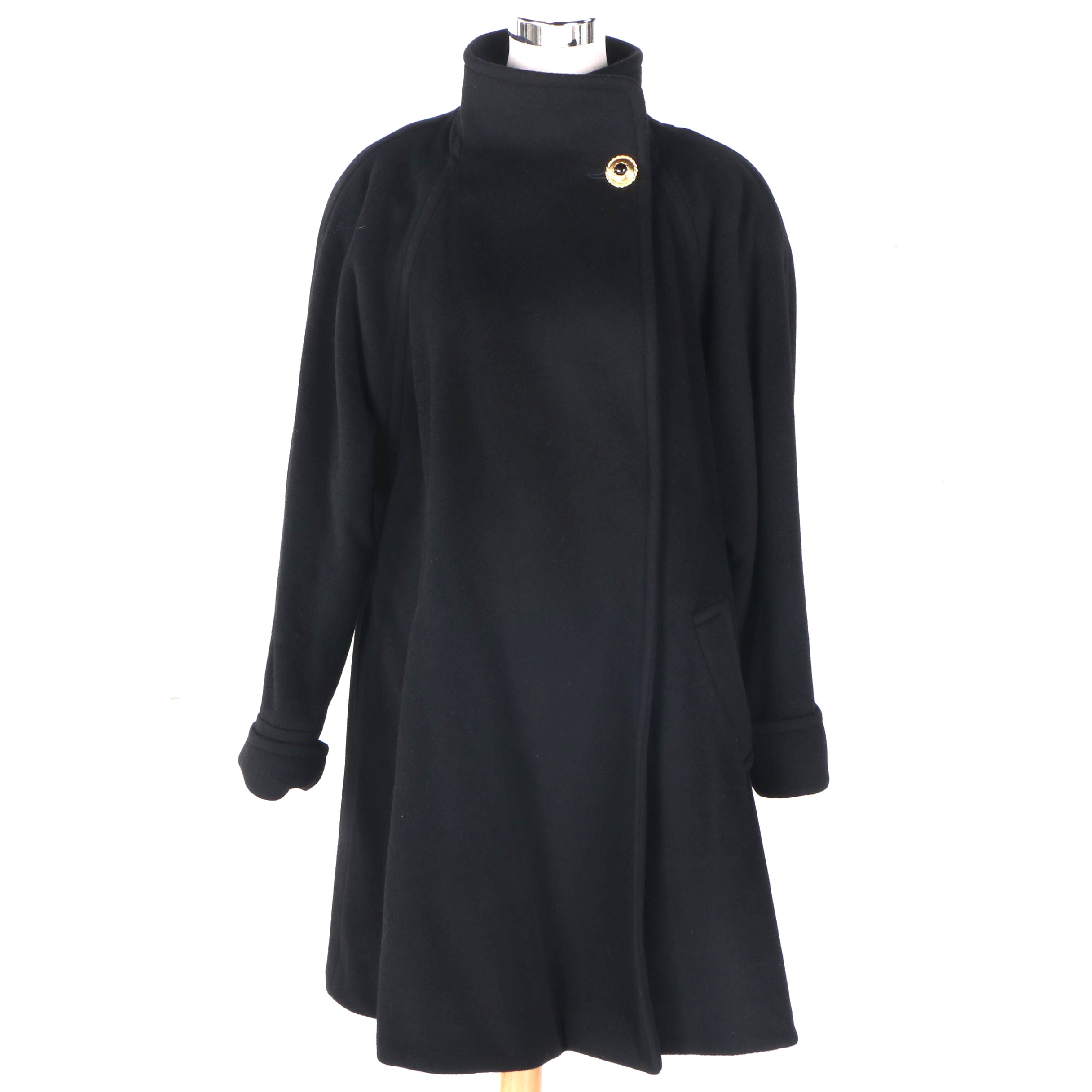 Black Woolen Overcoat by Perry Ellis for Neiman Marcus