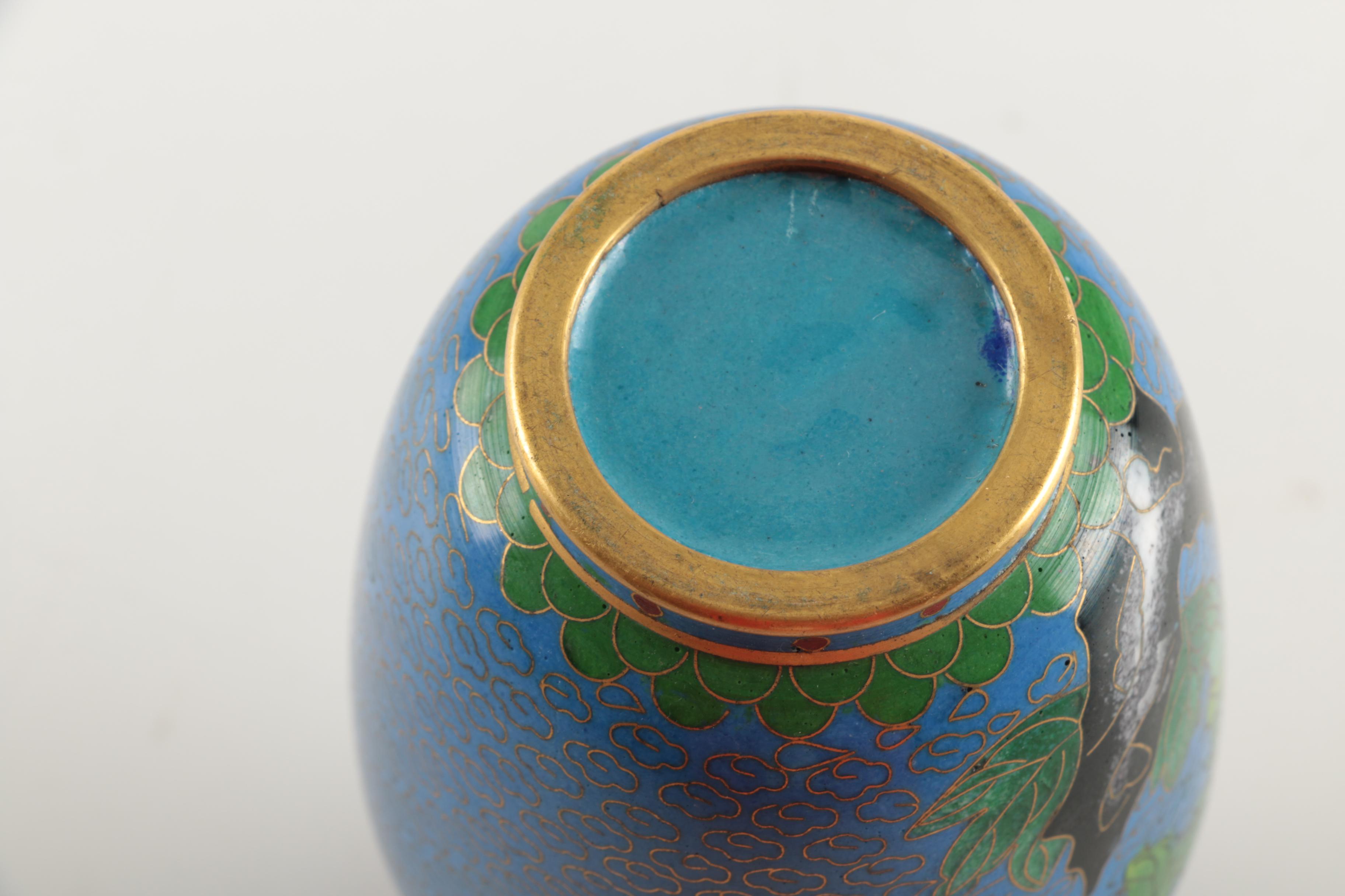 Chinese Cloisonné Vase With Stand