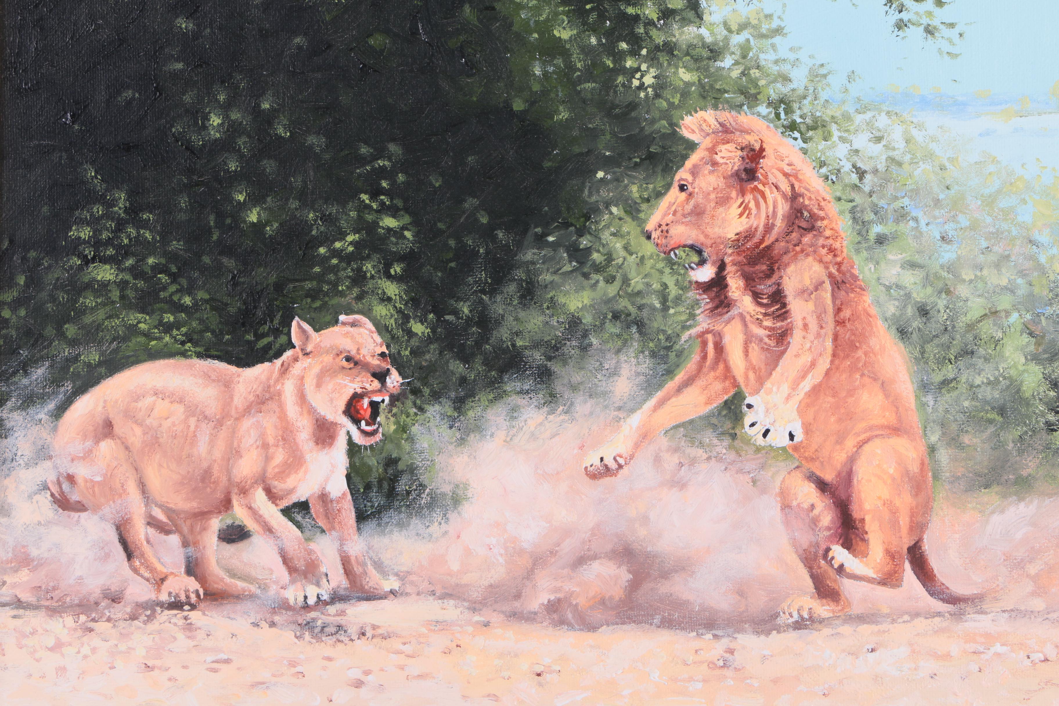 Jack Bryant Oil Painting on Canvas "Not Tonight Charlie"