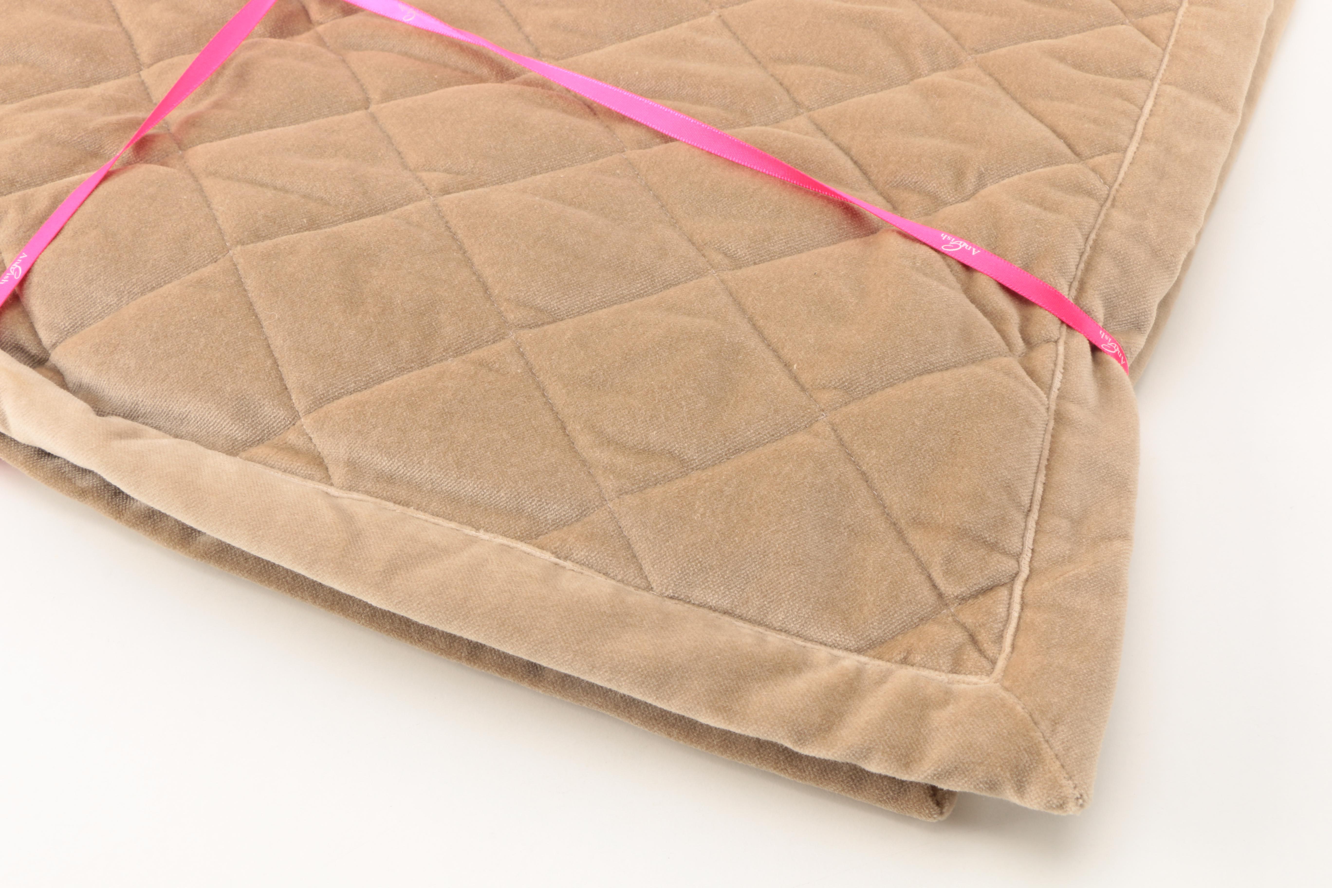 Ann Gish Quilted Beige Velvet Placemats