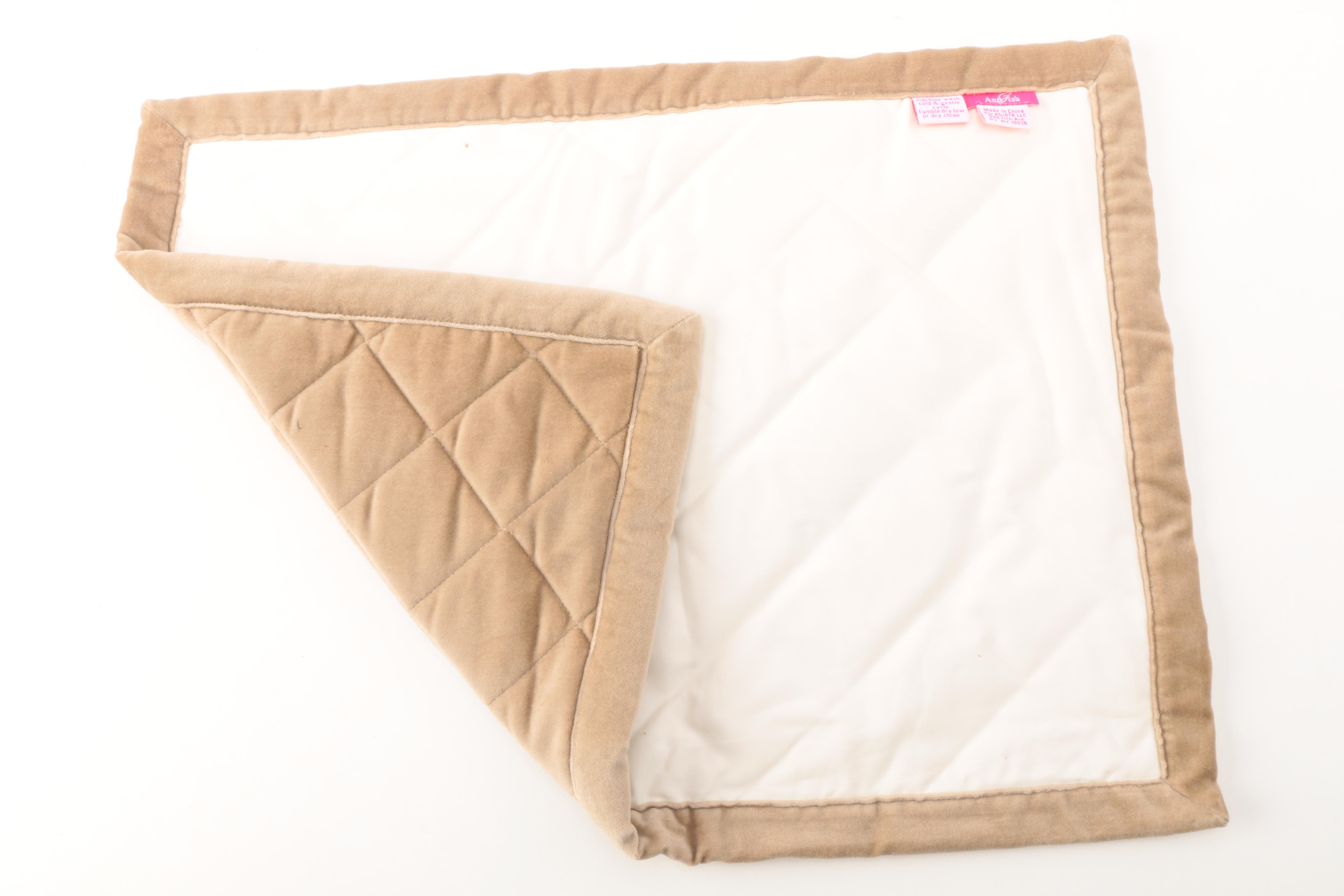 Ann Gish Quilted Beige Velvet Placemats