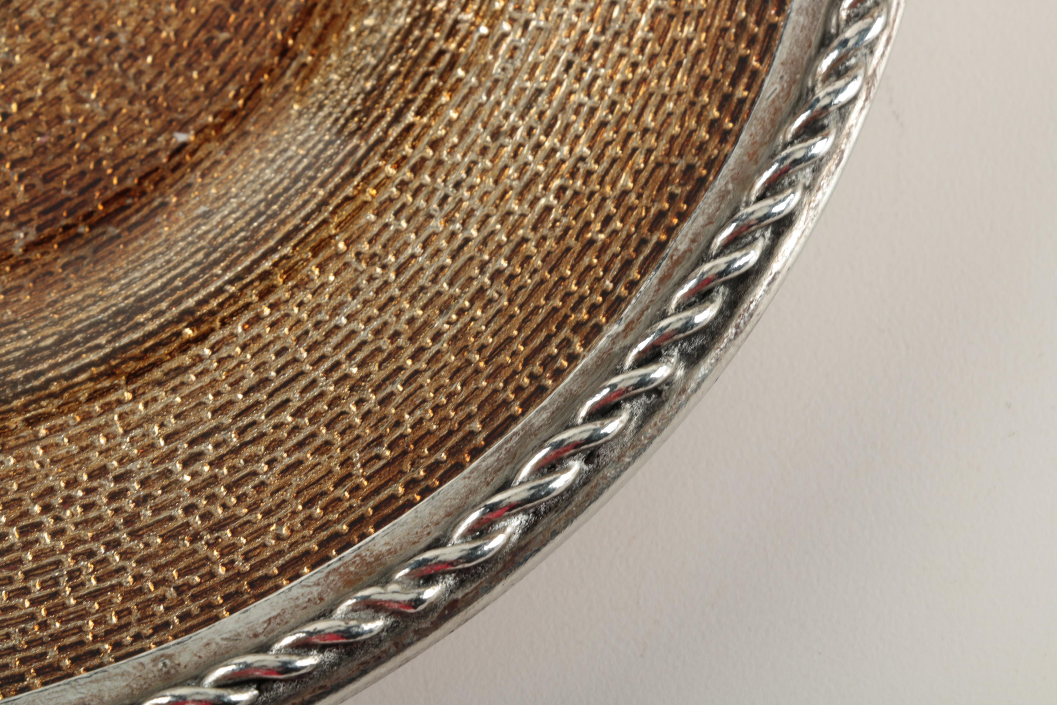 Arte Italica Handmade Plates with Silver Plate Trim