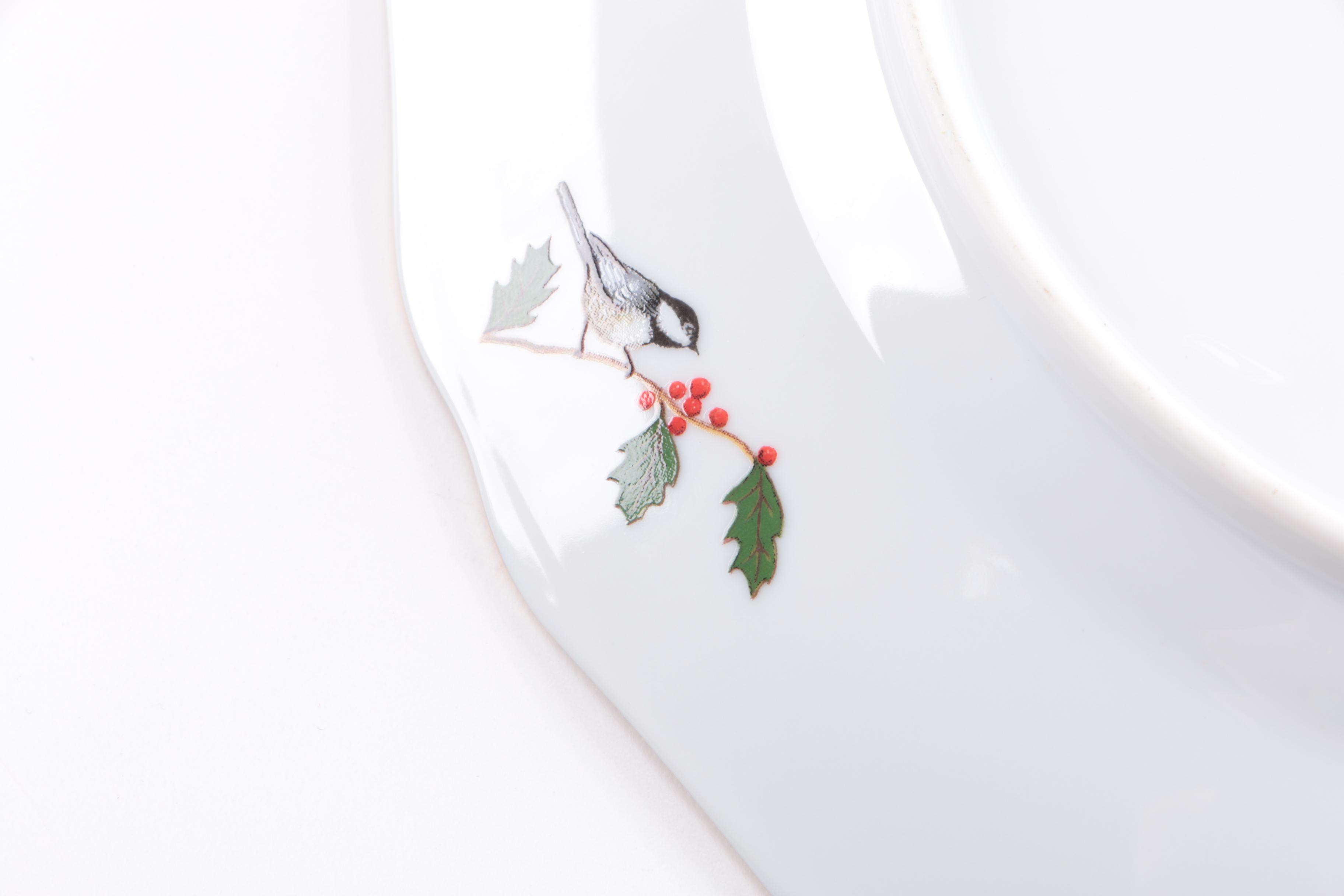 Lynn Chase 24 Karat Gold Accented "Winter Game Birds" Tableware