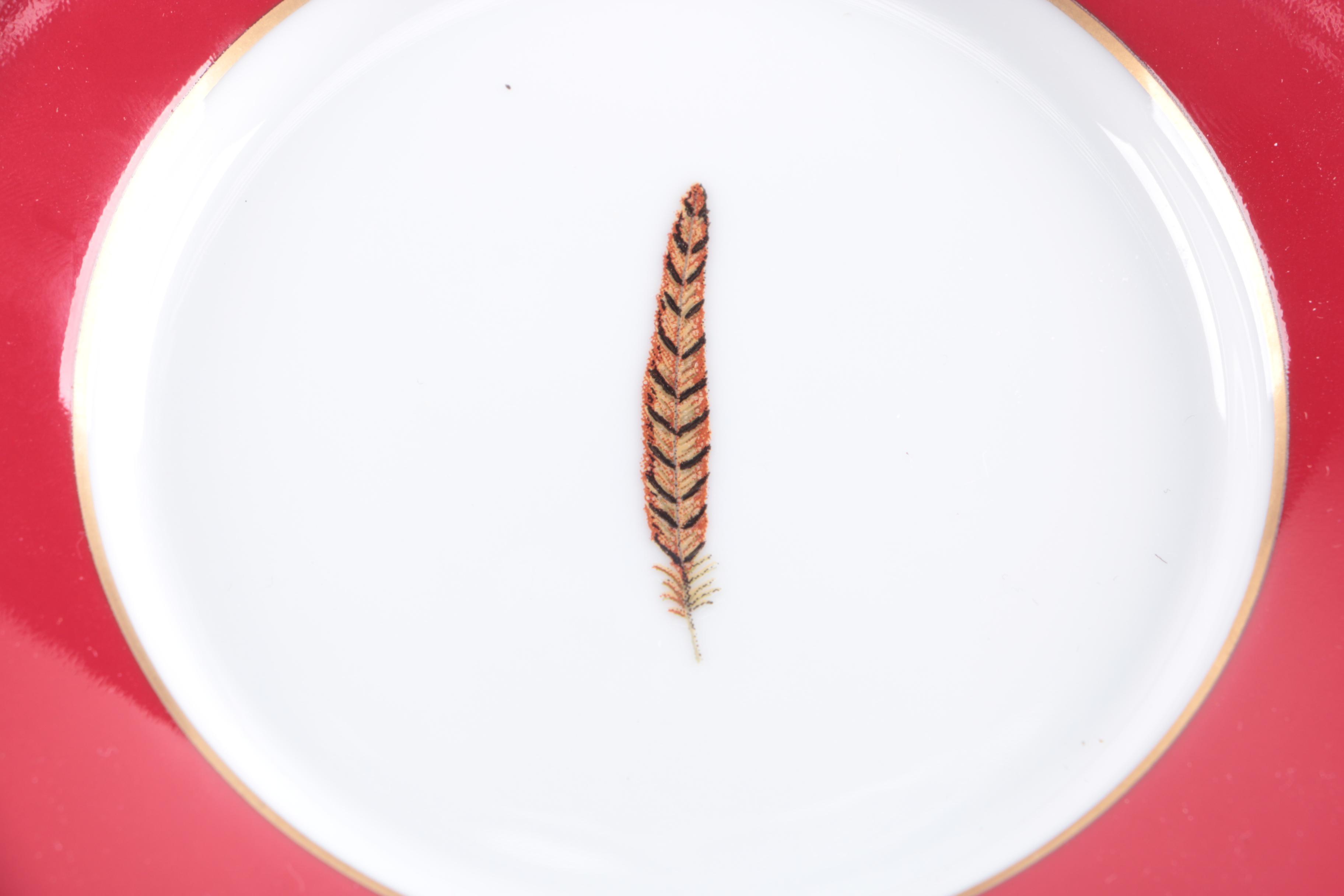 Lynn Chase 24 Karat Gold Accented "Winter Game Birds" Tableware