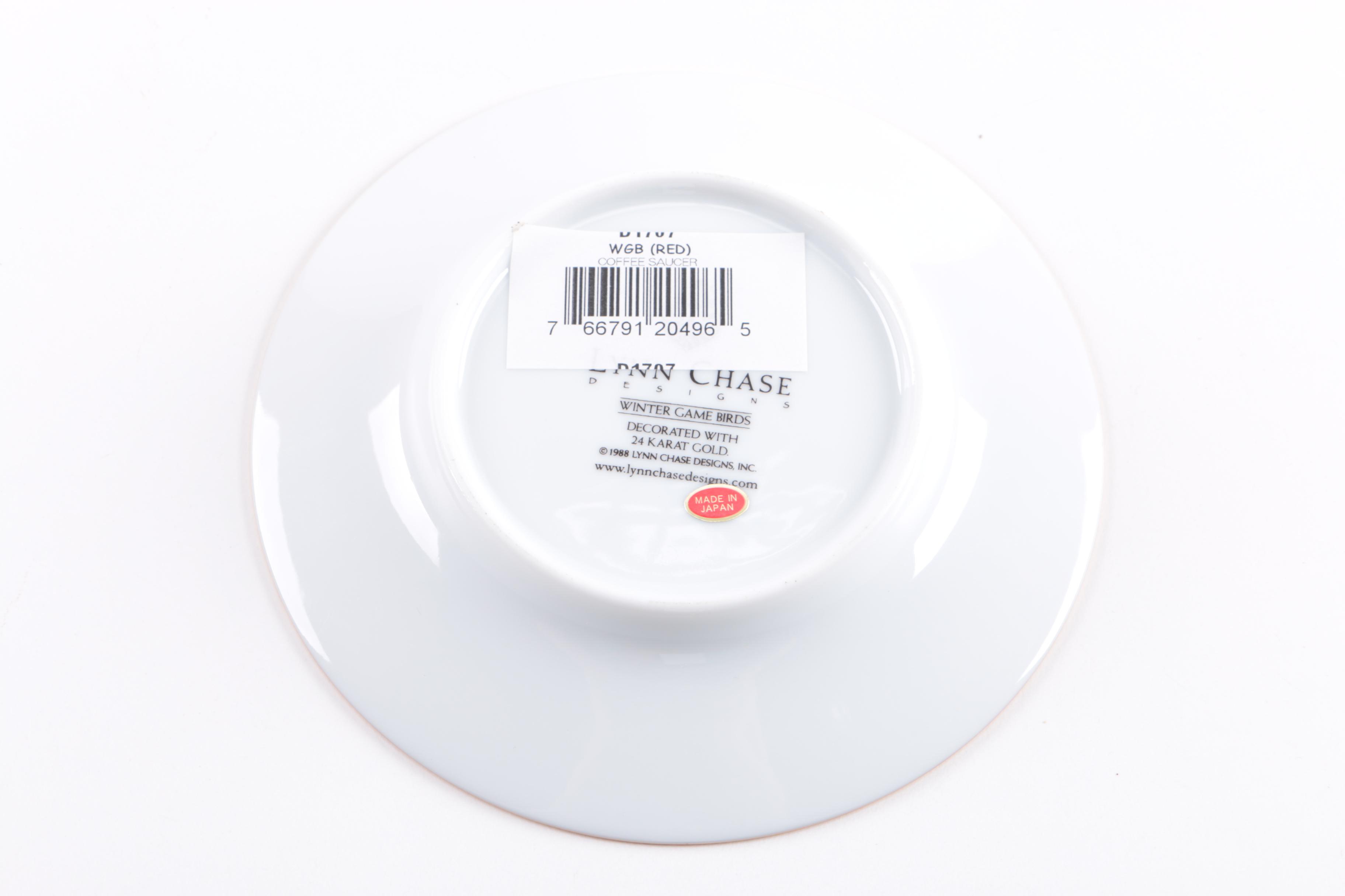 Lynn Chase 24 Karat Gold Accented "Winter Game Birds" Tableware