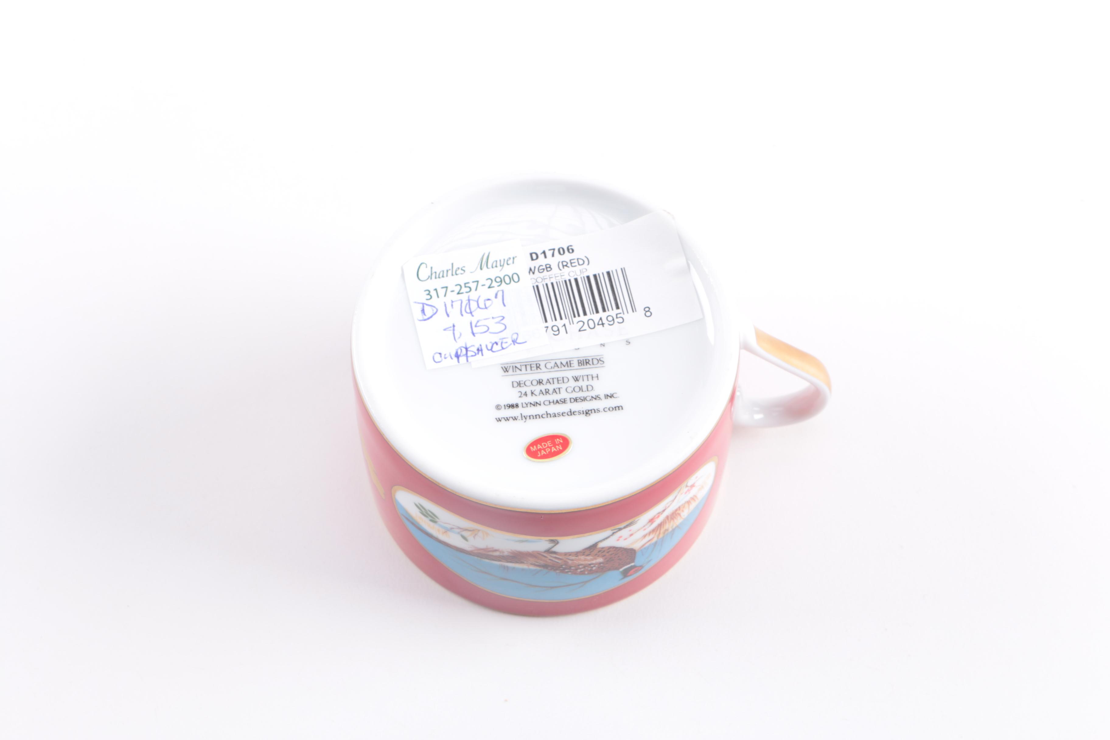 Lynn Chase 24 Karat Gold Accented "Winter Game Birds" Tableware