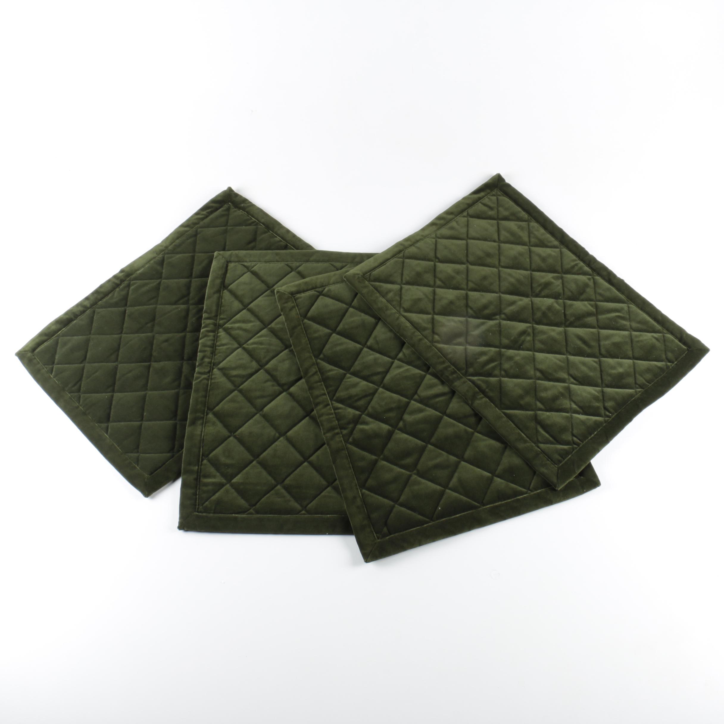 Set of Ann Gish Quilted Velvet Placemats