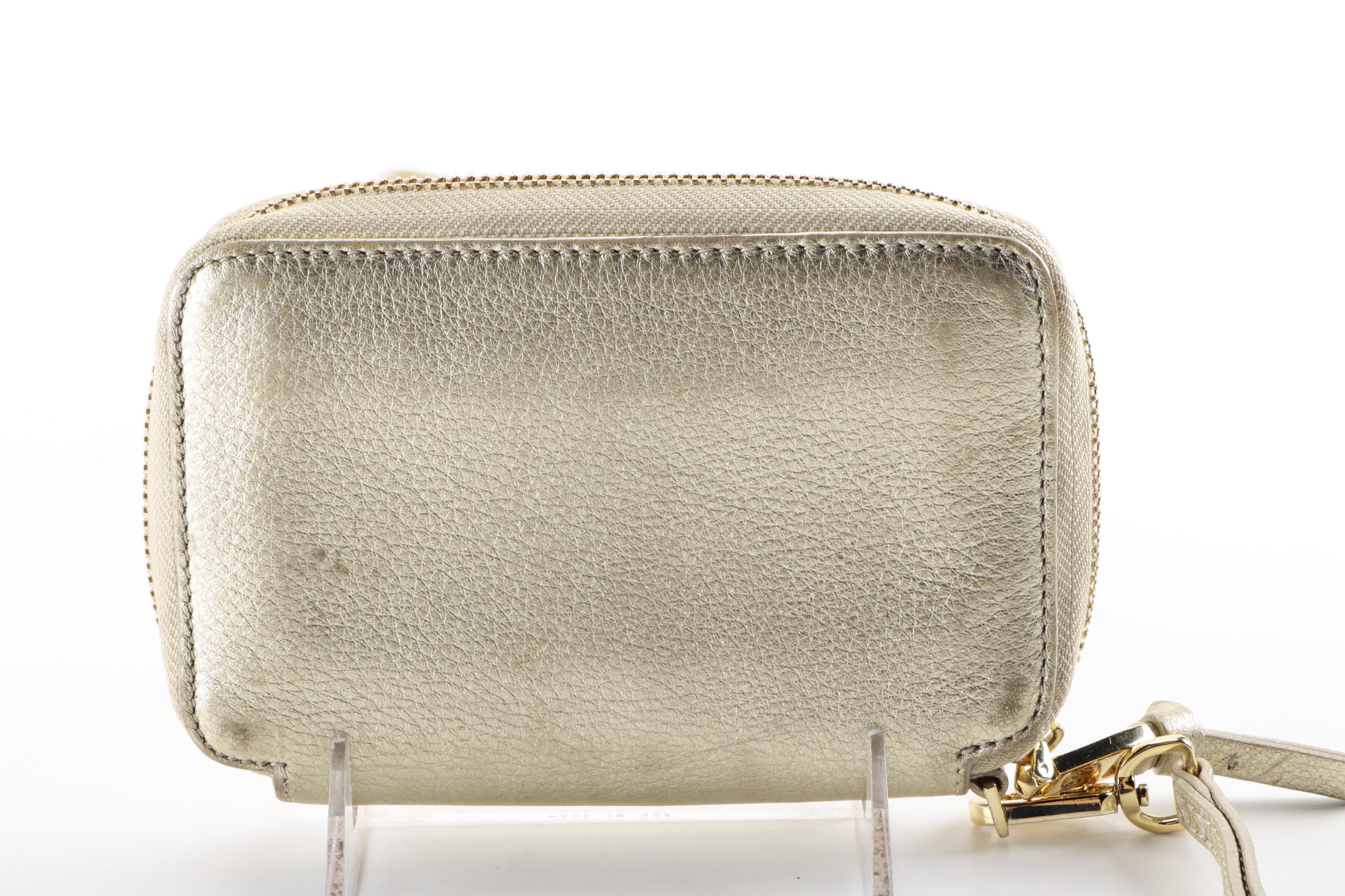 Tory Burch Metallic Wristlet