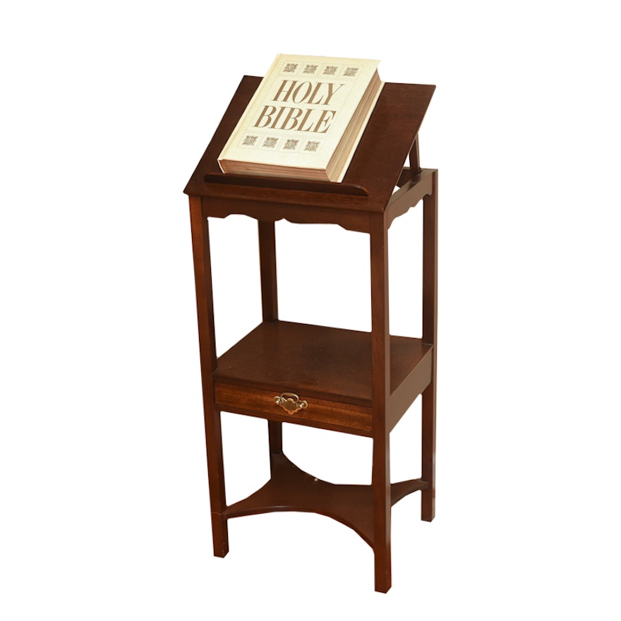 Vintage Book Stand with Bible
