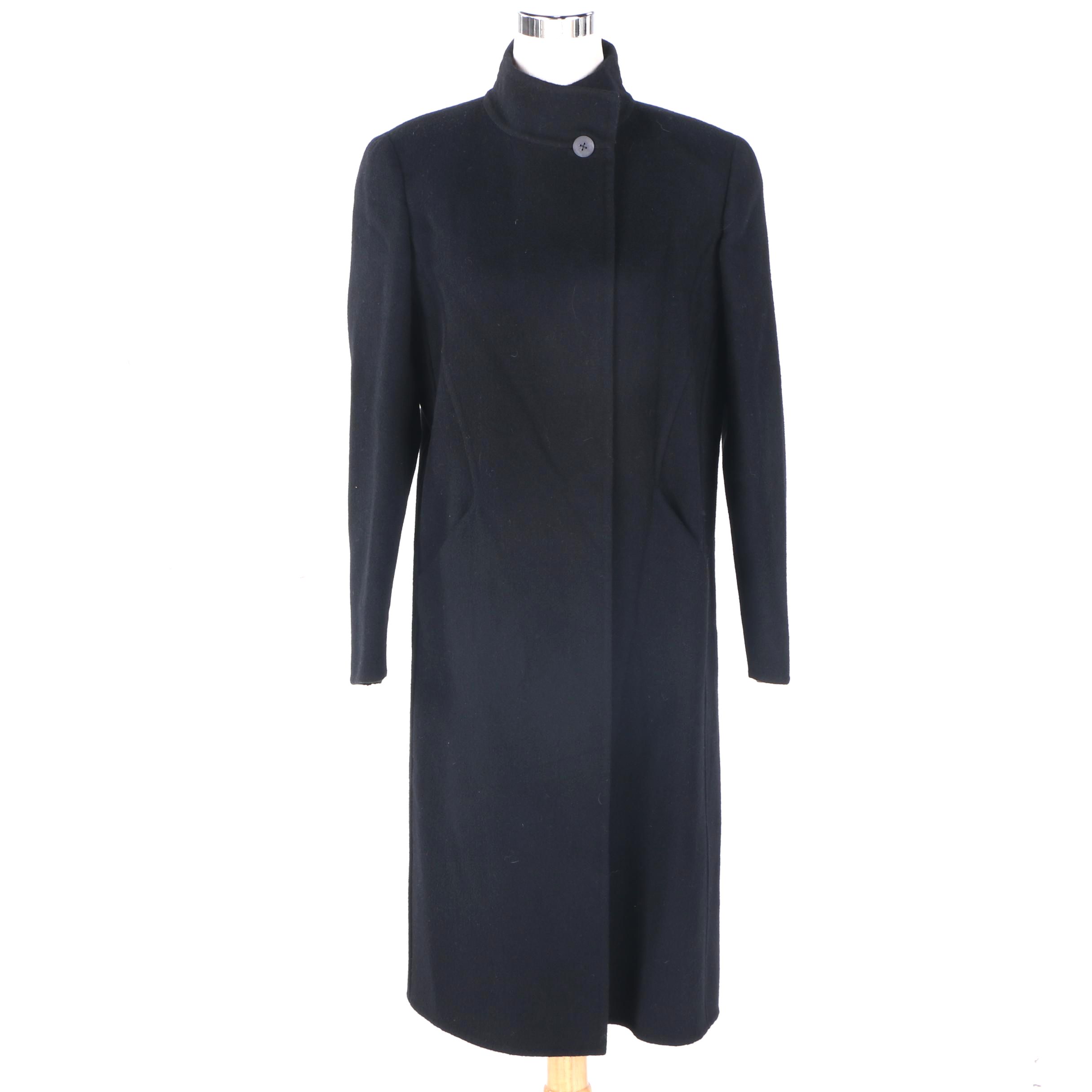 Valentino Miss V Black Virgin Wool Blend Coat