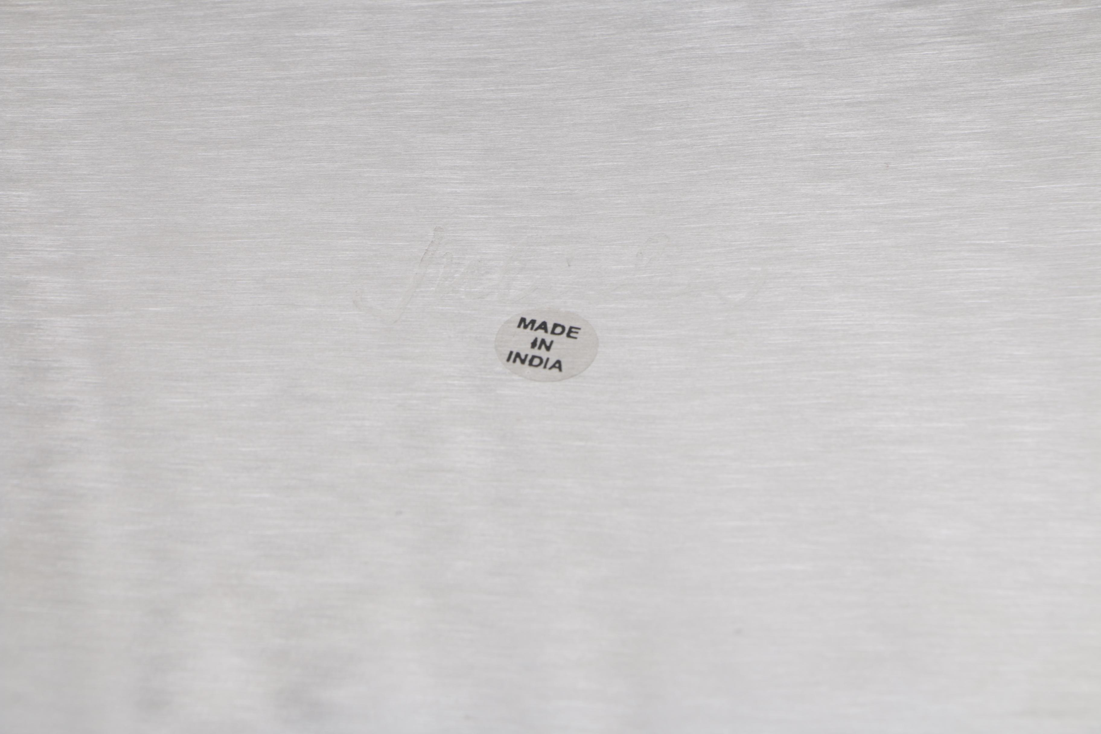 Juliska Stainless Tray With Wine Glasses