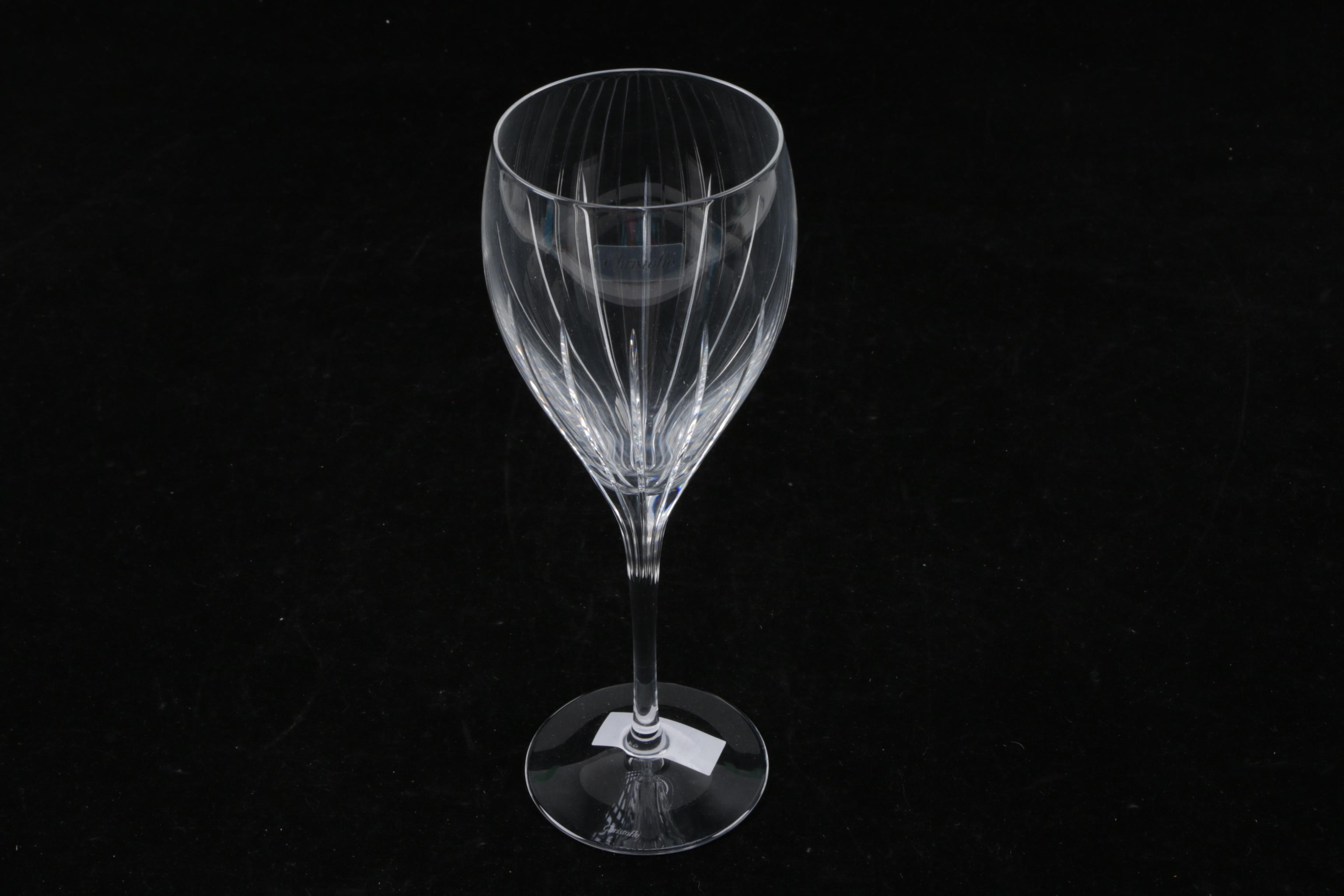 Juliska Stainless Tray With Wine Glasses