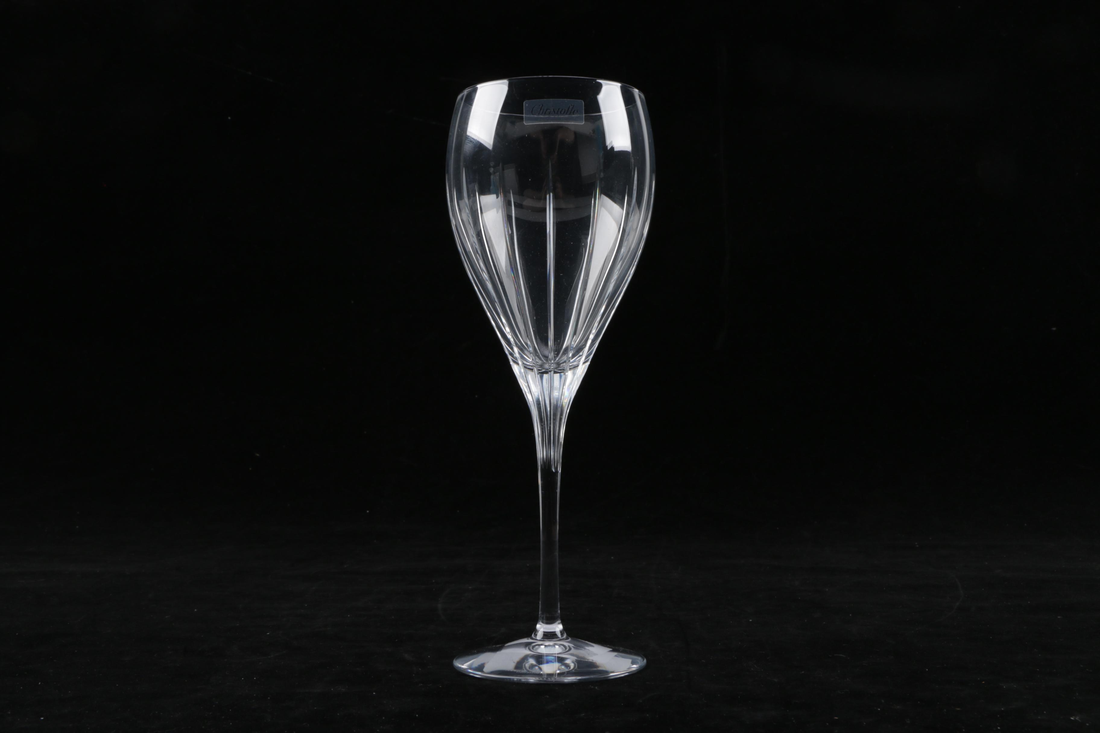 Juliska Stainless Tray With Wine Glasses