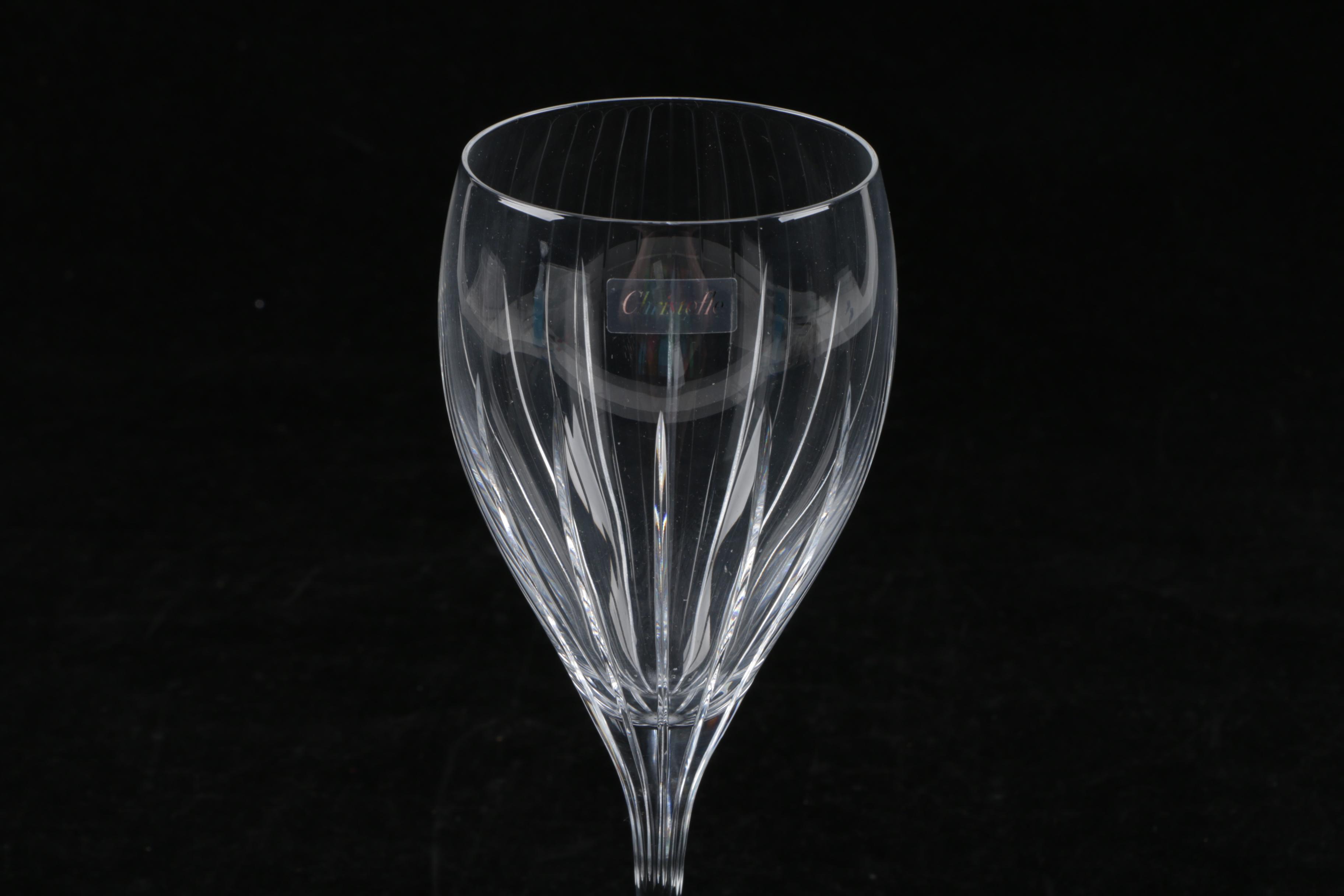 Juliska Stainless Tray With Wine Glasses