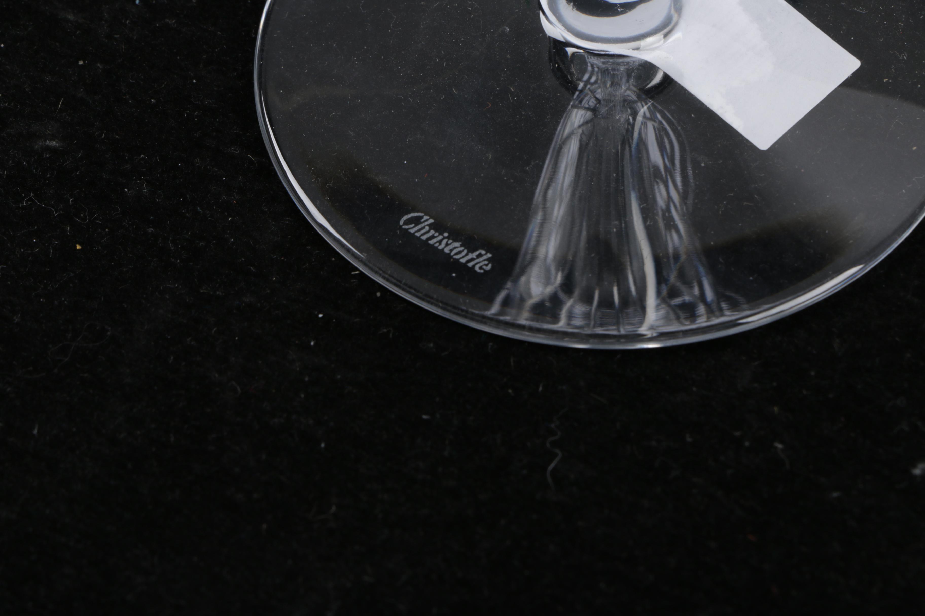 Juliska Stainless Tray With Wine Glasses