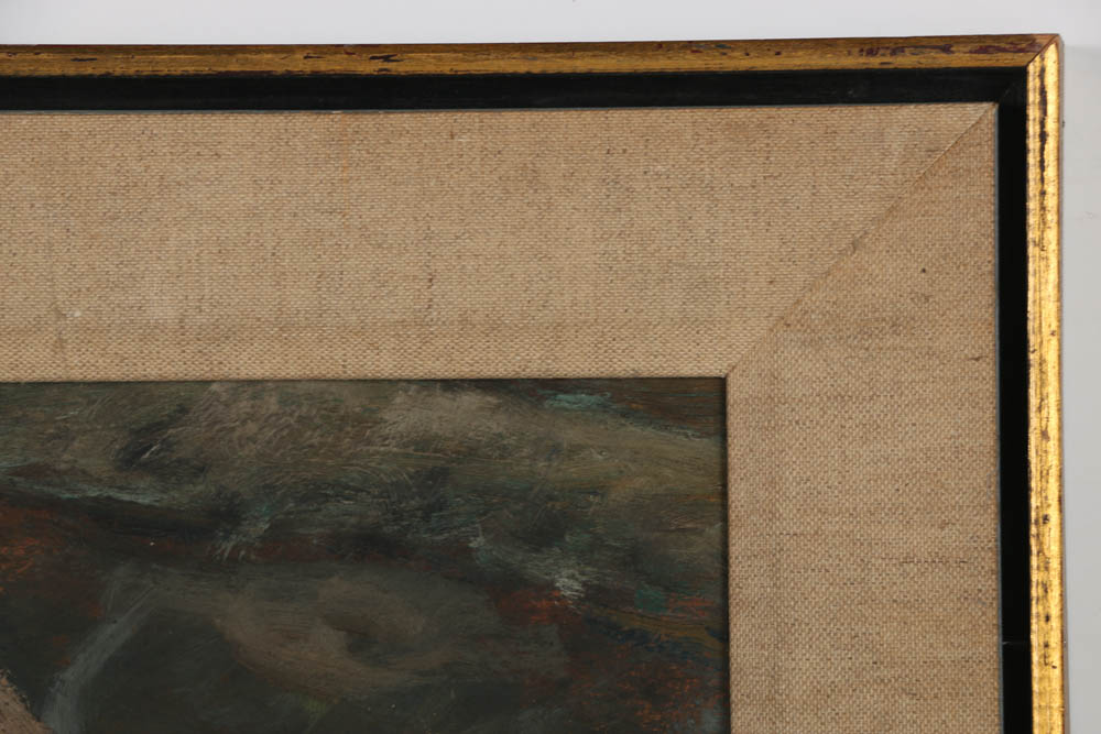 Evelyn Borchard Metzger Oil Painting on Panel "Jim Reading"