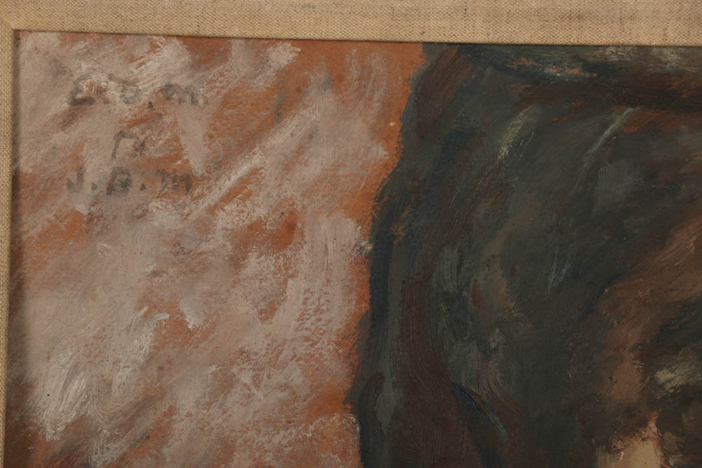 Evelyn Borchard Metzger Oil Painting on Panel "Jim Reading"