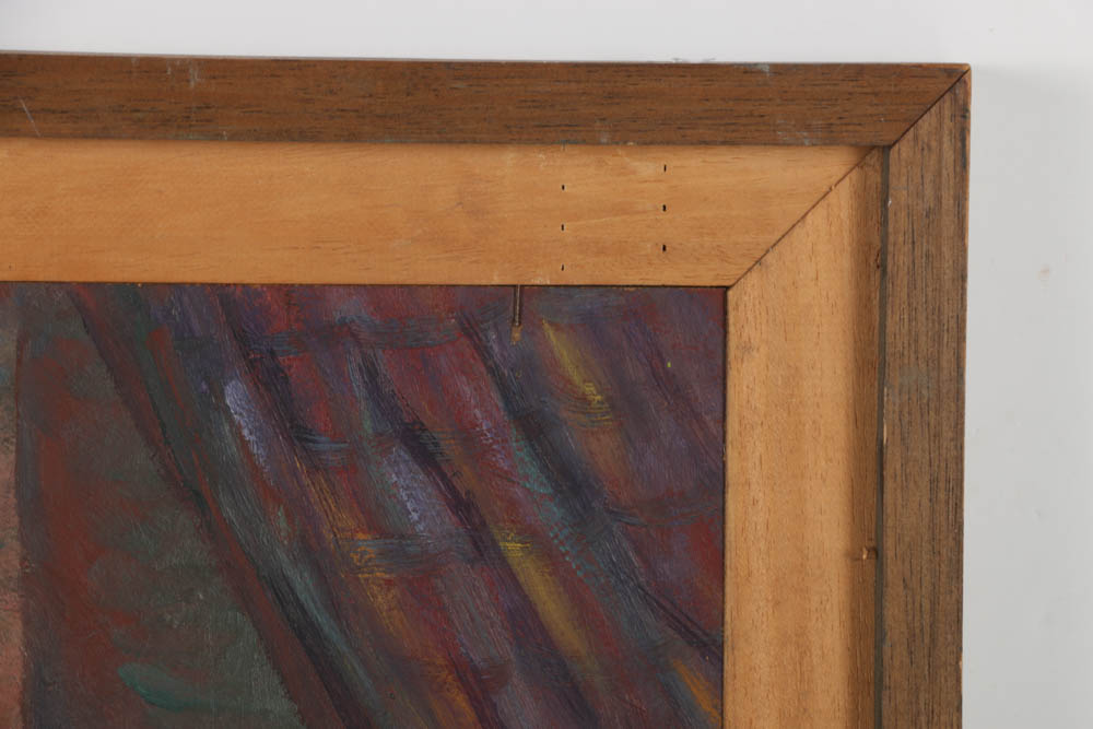 Evelyn Borchard Metzger Oil Painting on Panel "Jim Reading"